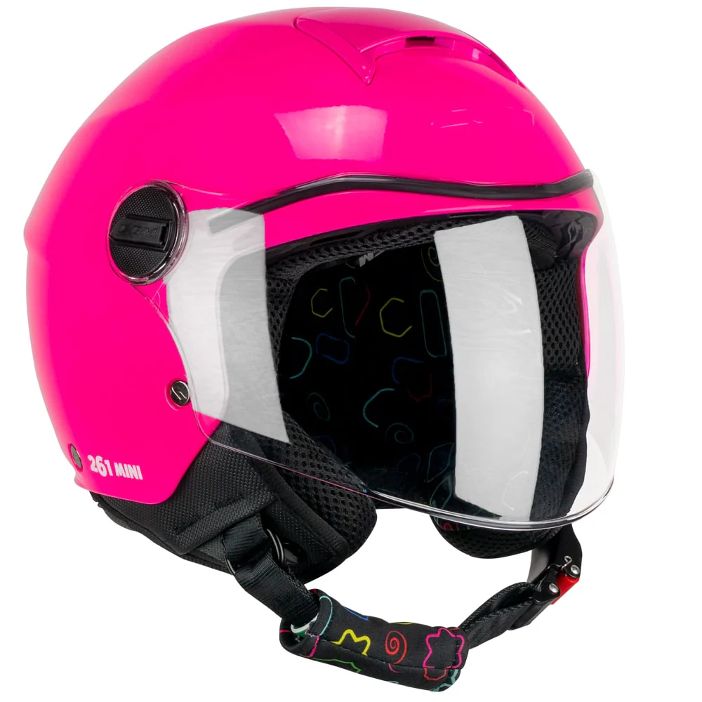 Casco CGM Bimbo 261A MINI MONO Fucsia Fluo Con Visiera Lunga ECE 22-06