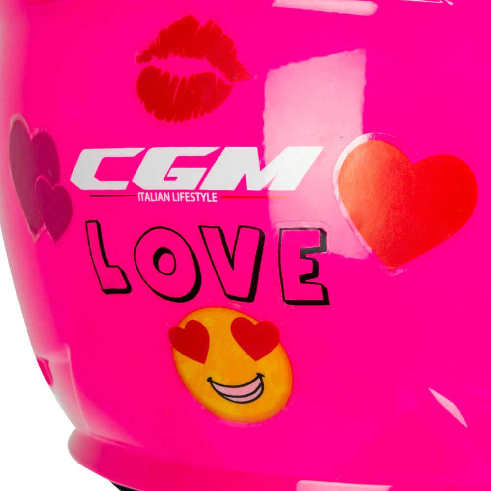 Casco CGM Bimbo 261A MINI MONO Fucsia Fluo Con Visiera Lunga ECE 22-06