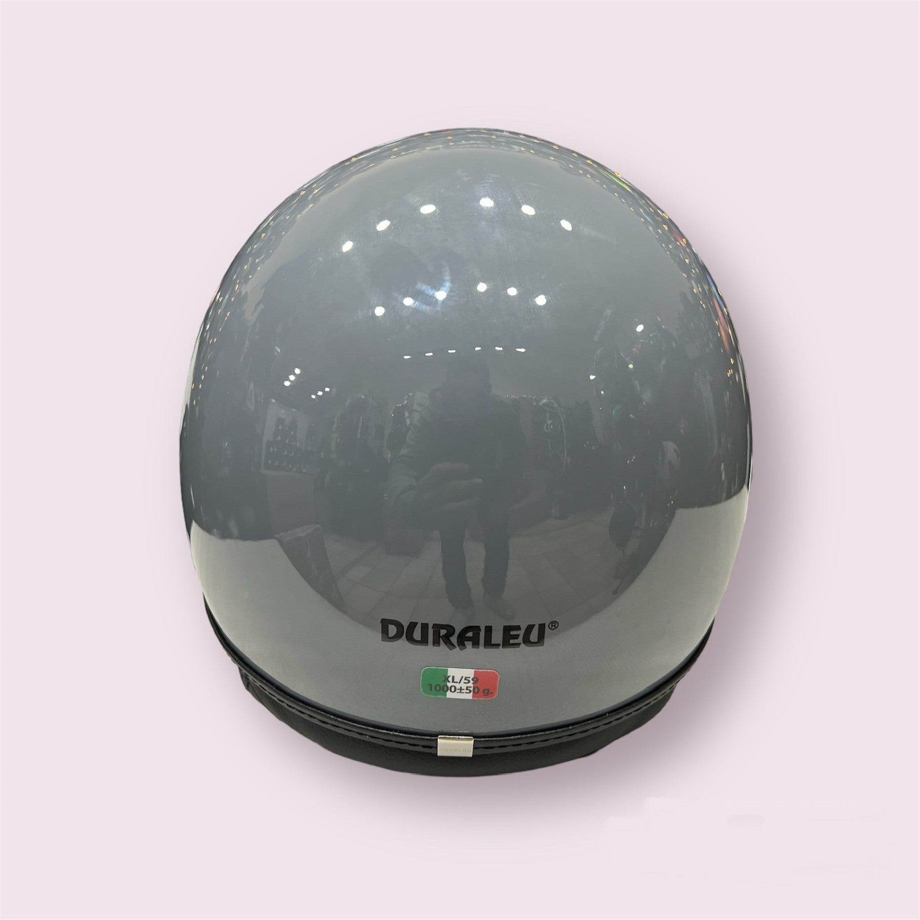 Casco Demi-Jet Duraleu Snello Con Visiera Lunga Ed Occhialino Parasole Grey