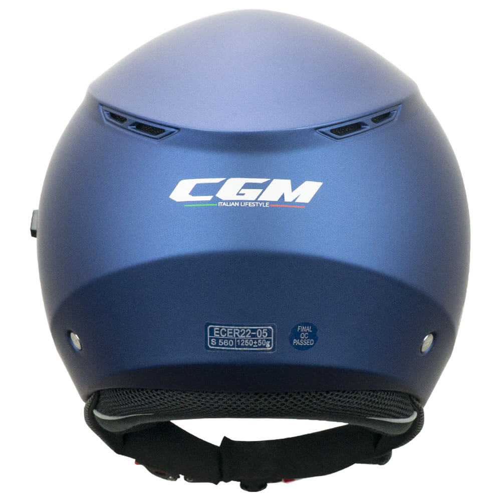 Casco Jet Cgm 125A VIPER MONO Blu Satinato New Visiera Lunga e Parasole (7176819474520)