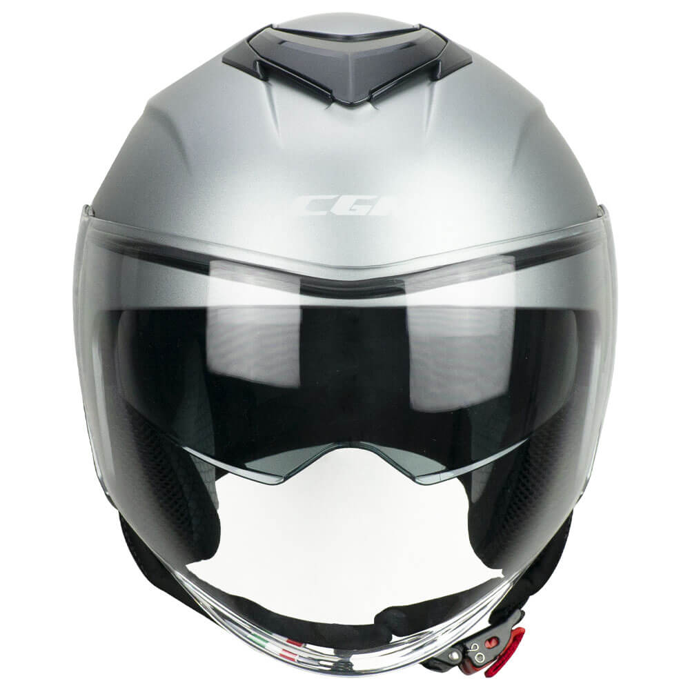 Casco Jet Cgm 125A VIPER MONO Antracite Satinato New Visiera Lunga e Parasole (7176819638360)