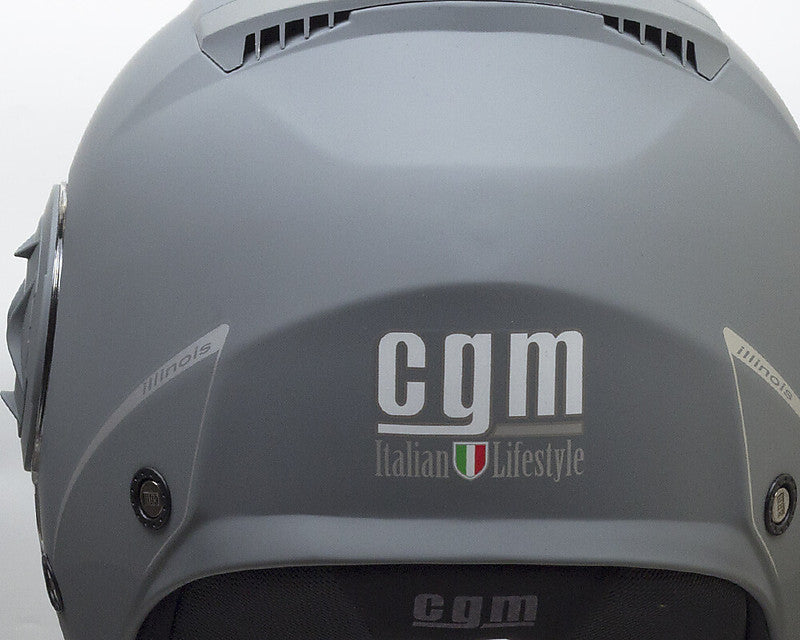 Cgm Jet 129a Illinois Helmet With Long Visor And Matte Gray Inner Goggle