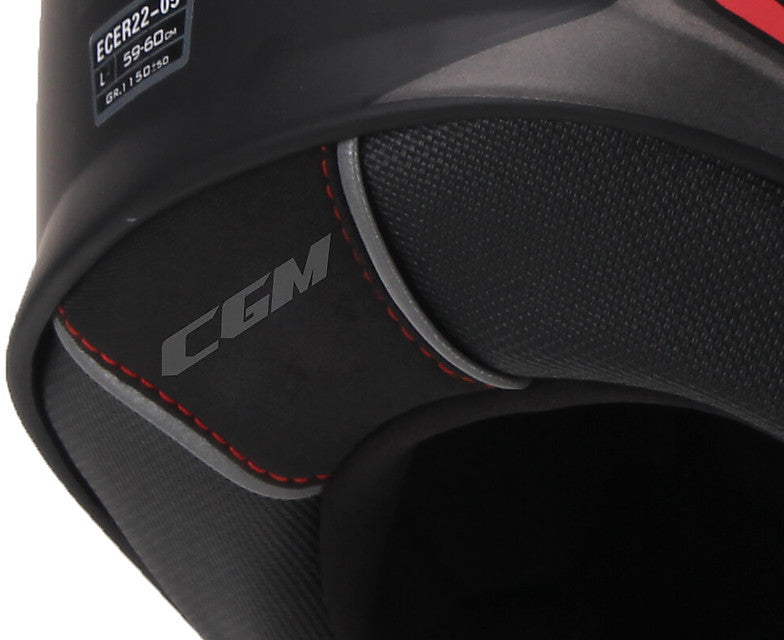 Casco Cgm Jet 129X ILLINOIS SPORT Nero Rosso opaco