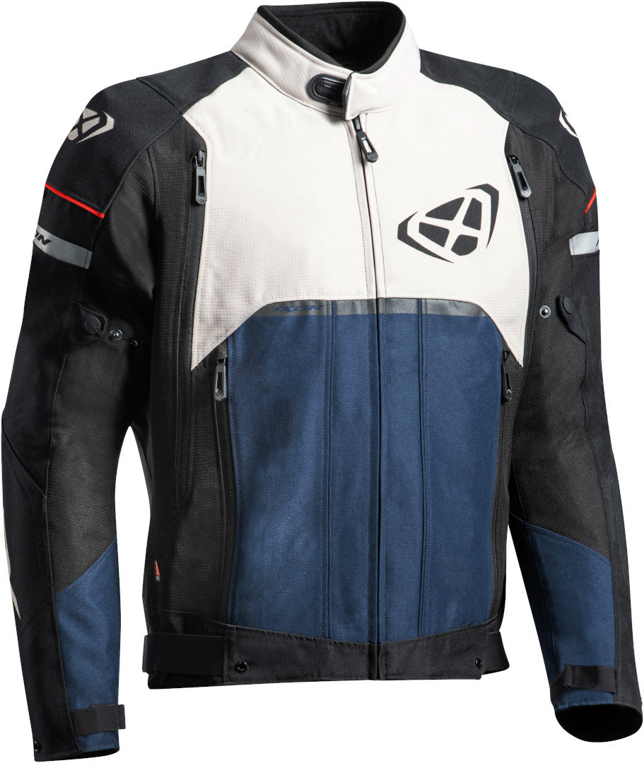 IXON JACKET IN MEN'S FABRIC ALLROAD MODEL GRAY NAVY BLACK NEW COLLECTION