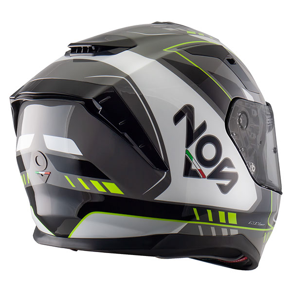 Casco Integrale Nos NS-10 Mig Fluor Yellow Con Occhialino Interno