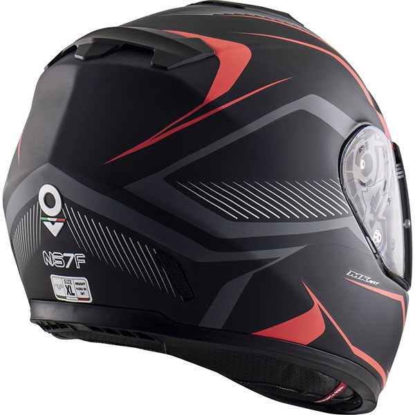 Casco Integrale Nos NS-7F Douglas Fluor Red Matt In Fibra Di Composite