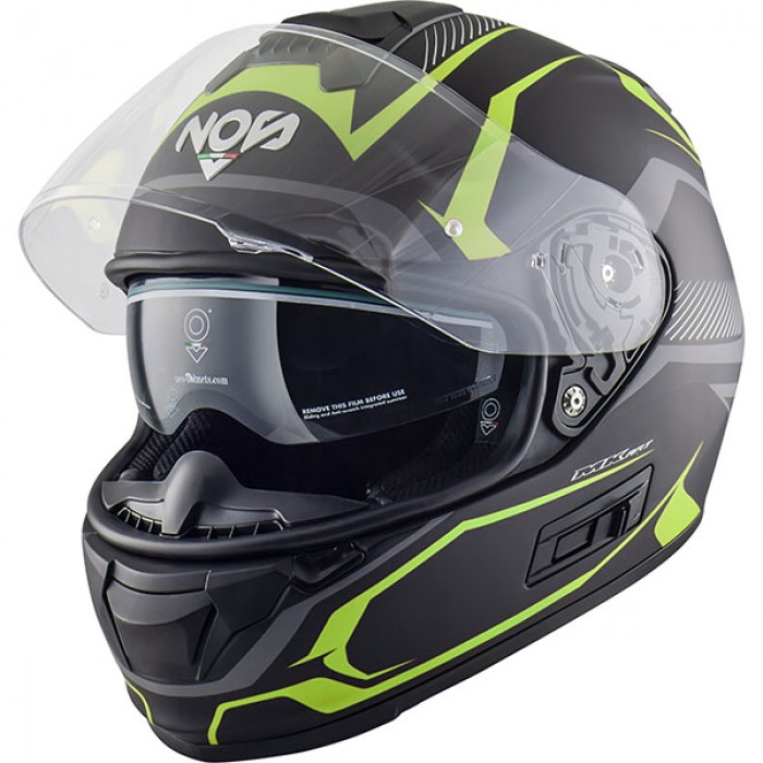 Casco Integrale Nos NS-7F Douglas Fluor Yellow Matt In Fibra Di Composite
