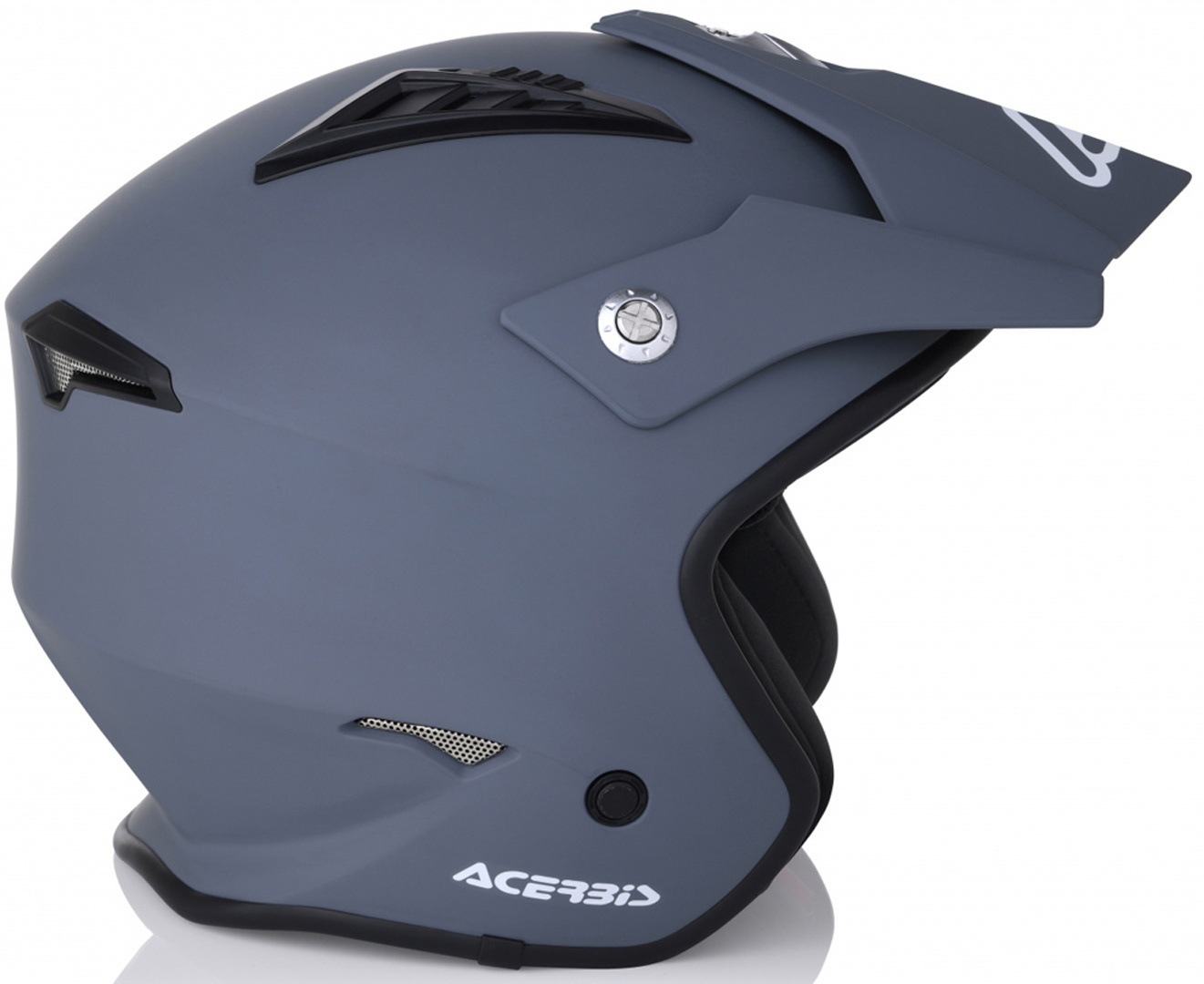 Casco Acerbis Jet Modello Aria Grigio Opaco Con Occhialino Parasole E Frontino Regolabile