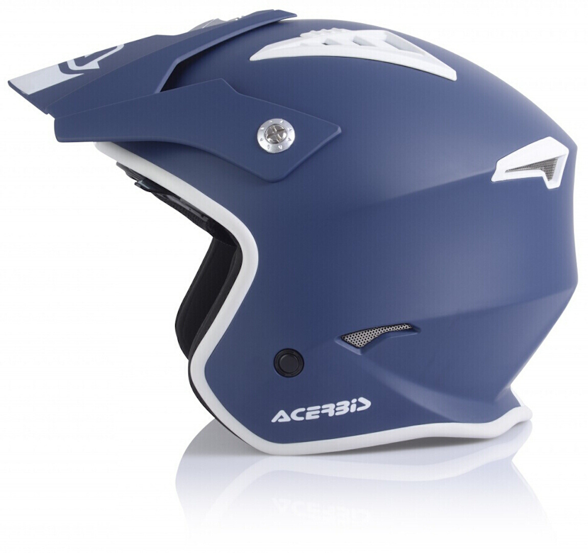Acerbis Jet Helmet Aria Blue Opaque Model With Sun Visor And Adjustable Peak
