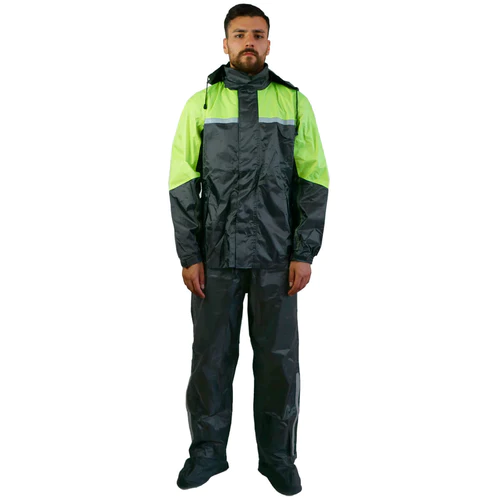Cgm T.J.MARVIN Set antipioggia CLASSICO E31 Nero/Giallo fluo