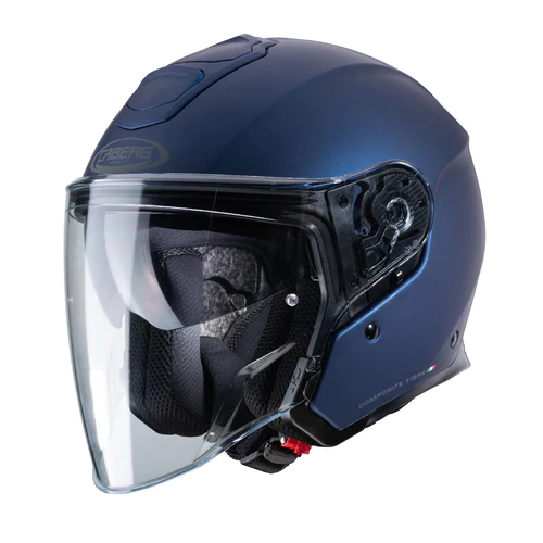CABERG JET HELMET FLYON NEW MATT BLUE YAMA MODEL IN COMPOSITE FIBER