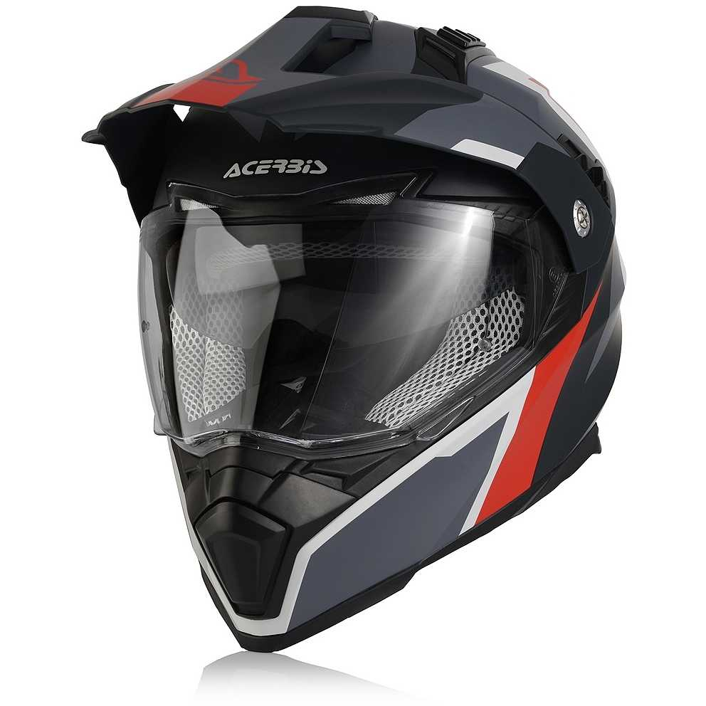 Casco Integrale Acerbis Flip FS-606 Stile Touring Grigio/Rosso