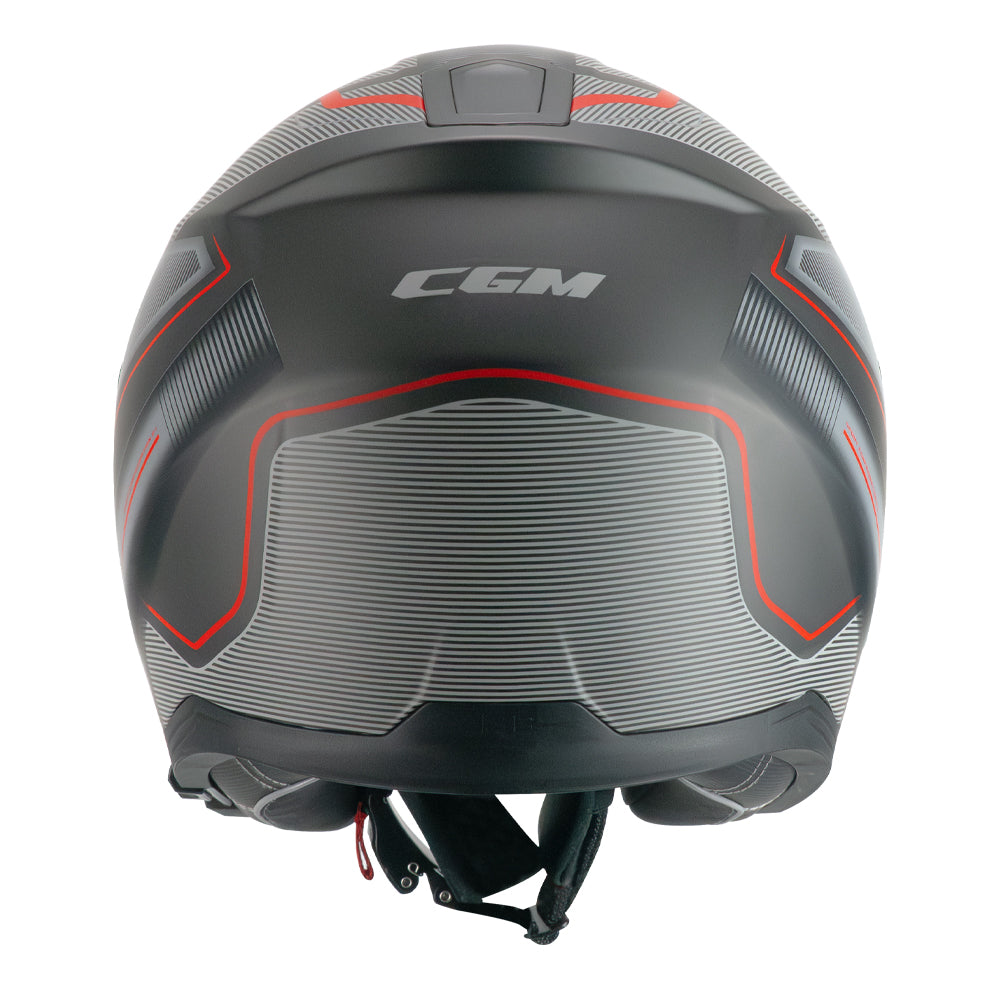 Casco Moto Jet CGM 136G RNA SPORT Grigio Rosso Opaco