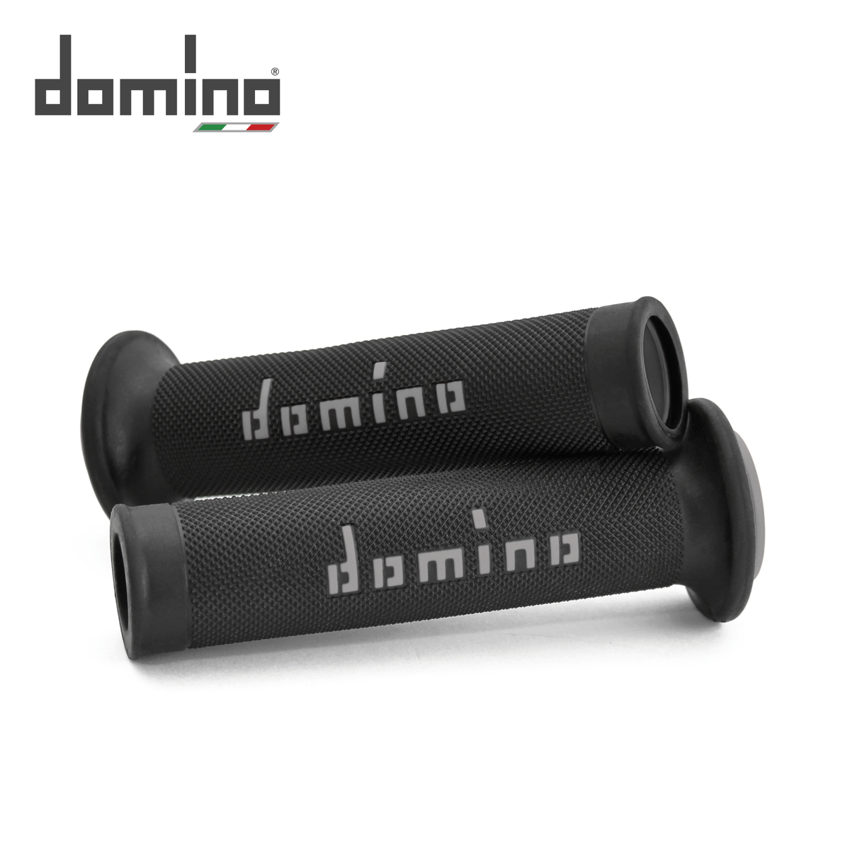 Coppia Manopole Domino A010 Road Racing Nero/Grigio