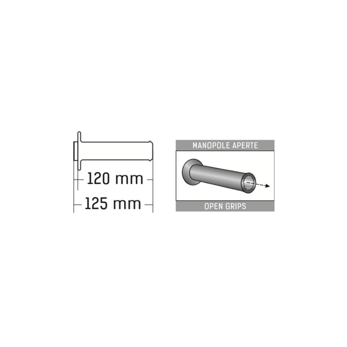 Coppia Manopole Domino A010 Road Racing Nero/Grigio 2