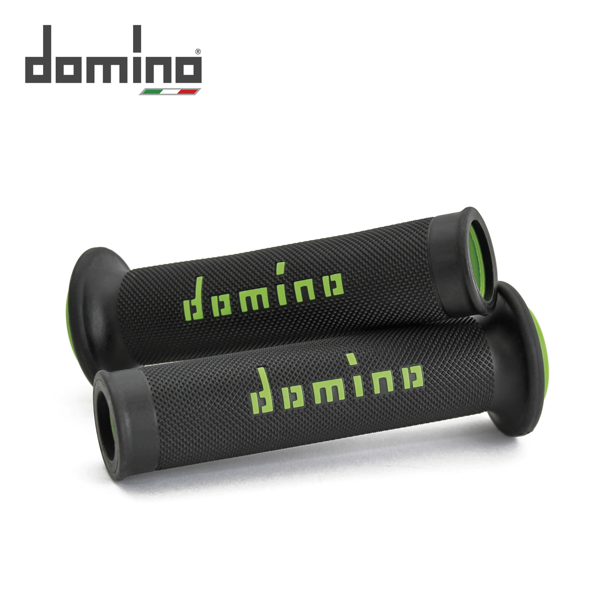 Coppia Manopole Domino A010 Road Racing Nero/Verde
