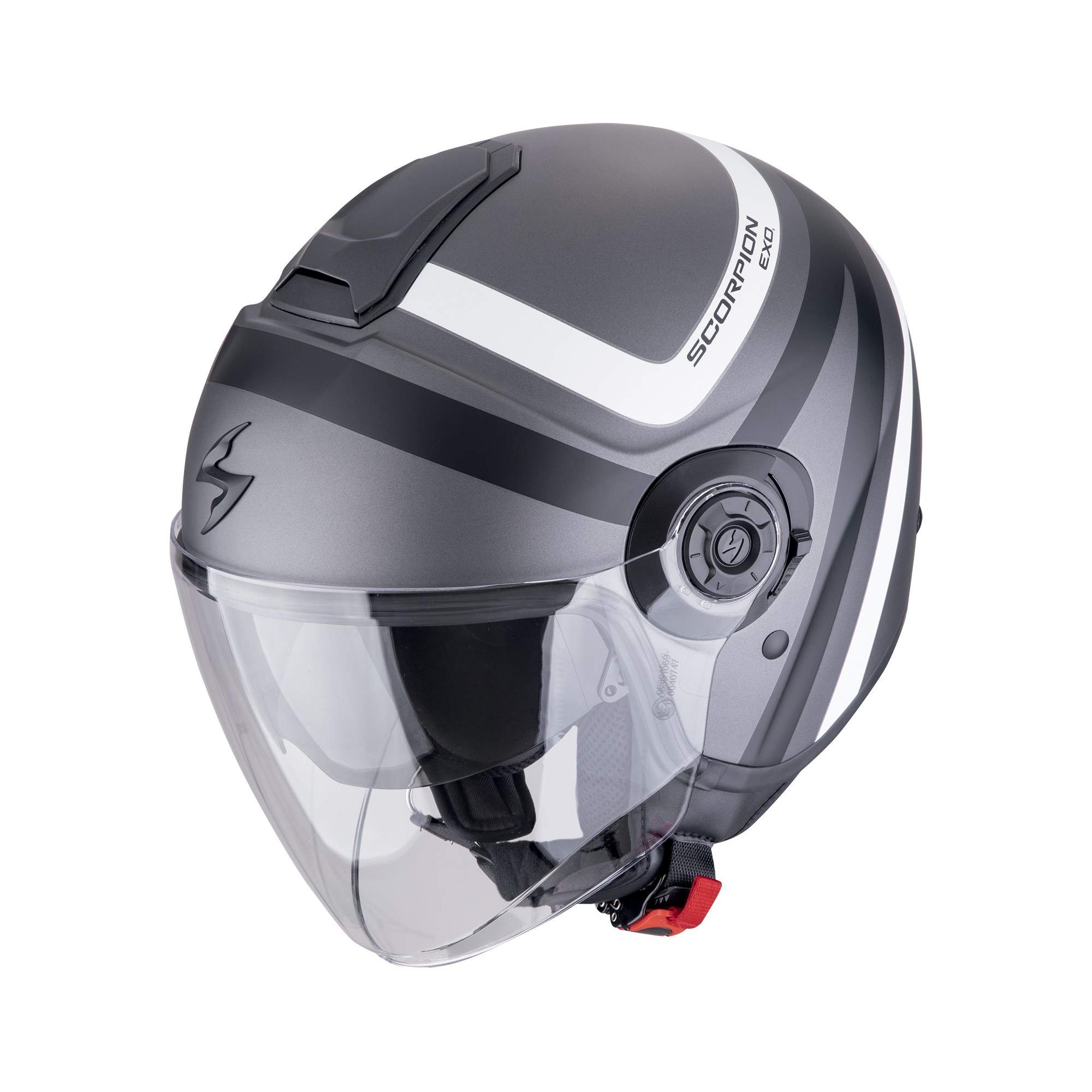 Casco Moto Jet Scorpion EXO-CITY 2 RIVA Grigio Opaco Nero Bianco