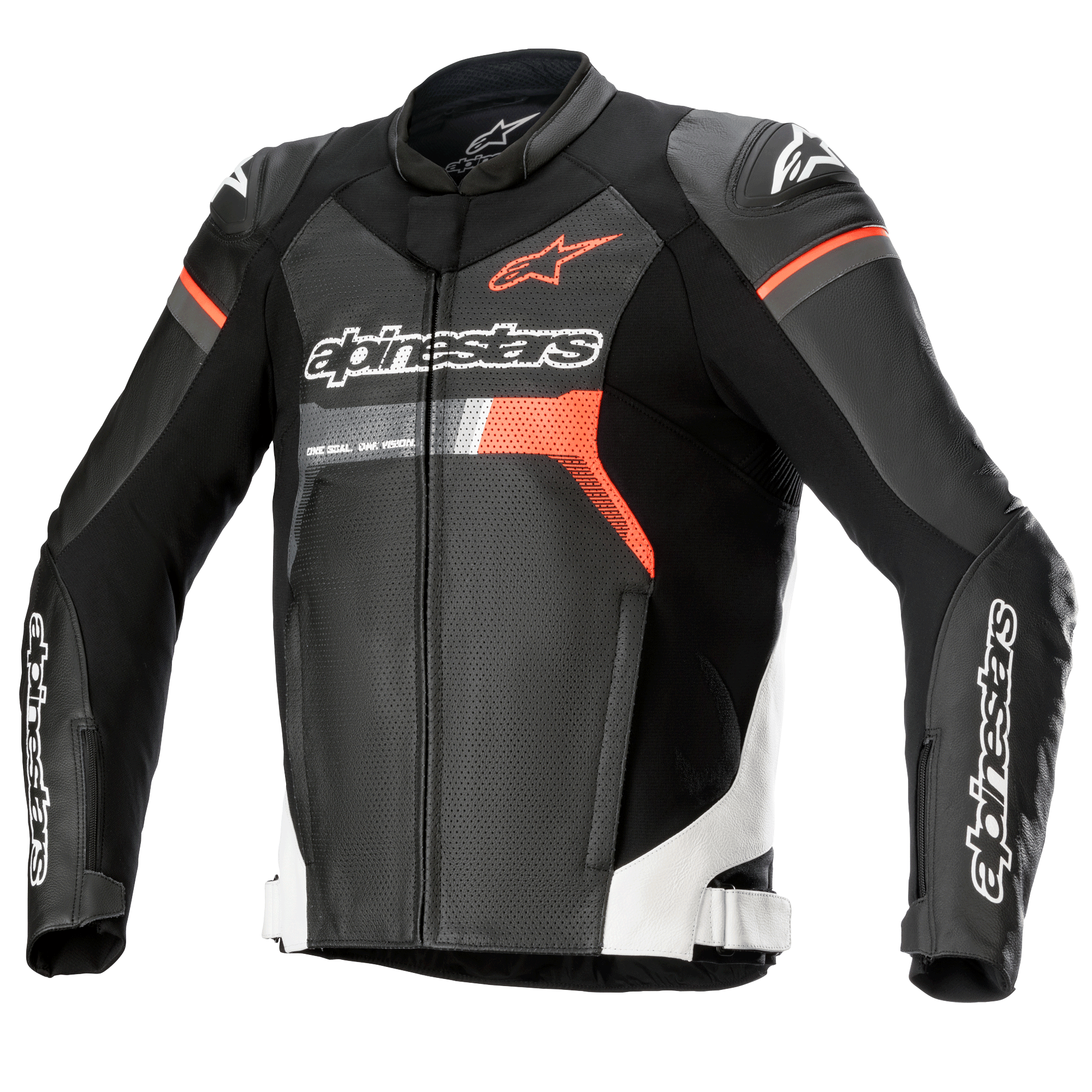 Alpinestars GP FORCE AIRFLOW Nero Bianco Rosso Fluo In Pelle