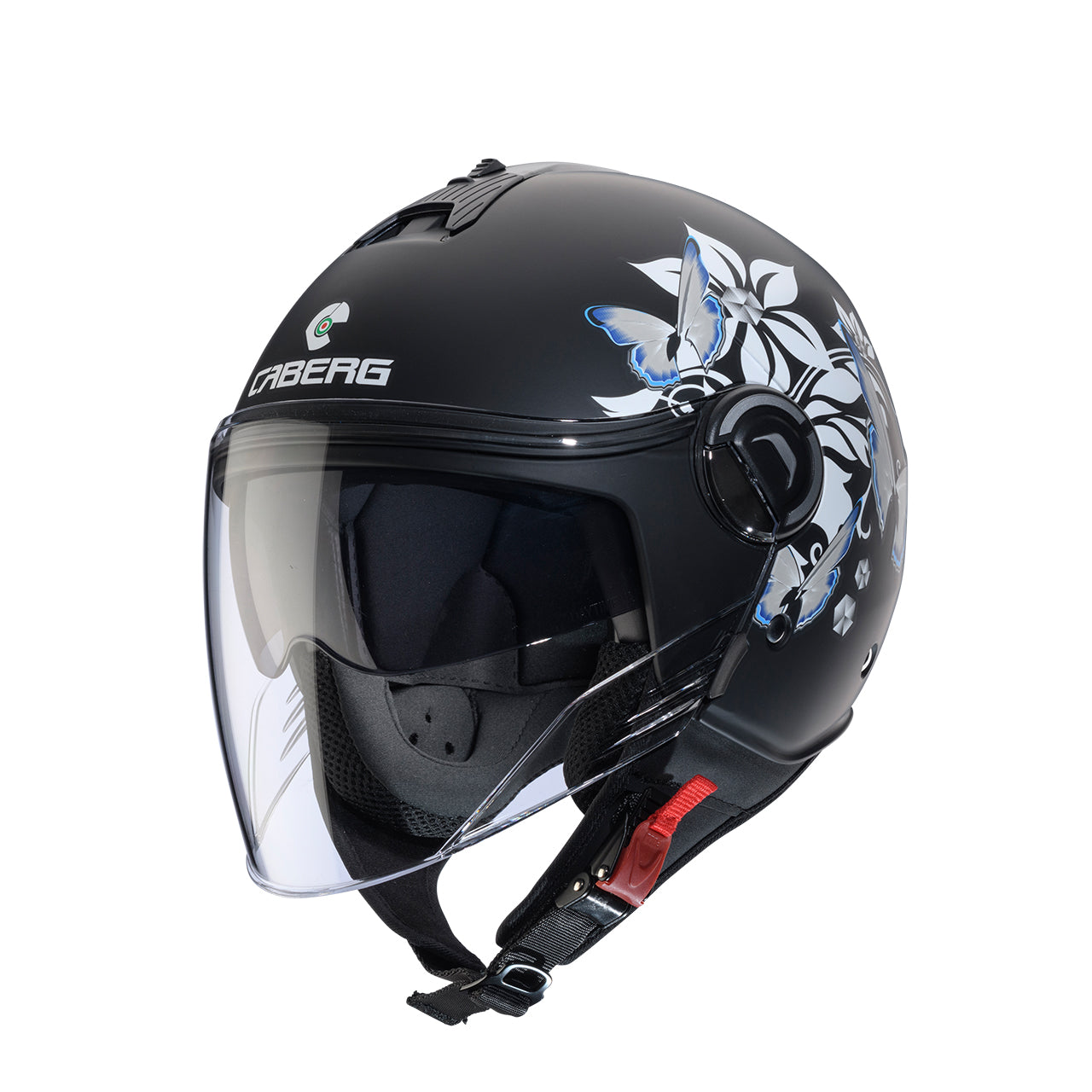 Casco Moto Jet Caberg Riviera V4 X MIA Nero Opaco Bianco Grigio Azzurro