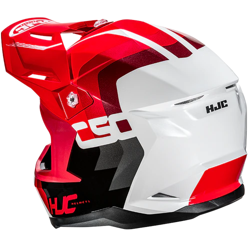 Casco Integrale Motocross HJC C50 PRIMAL MC1 Rosso Nero Argento Bianco Lucido