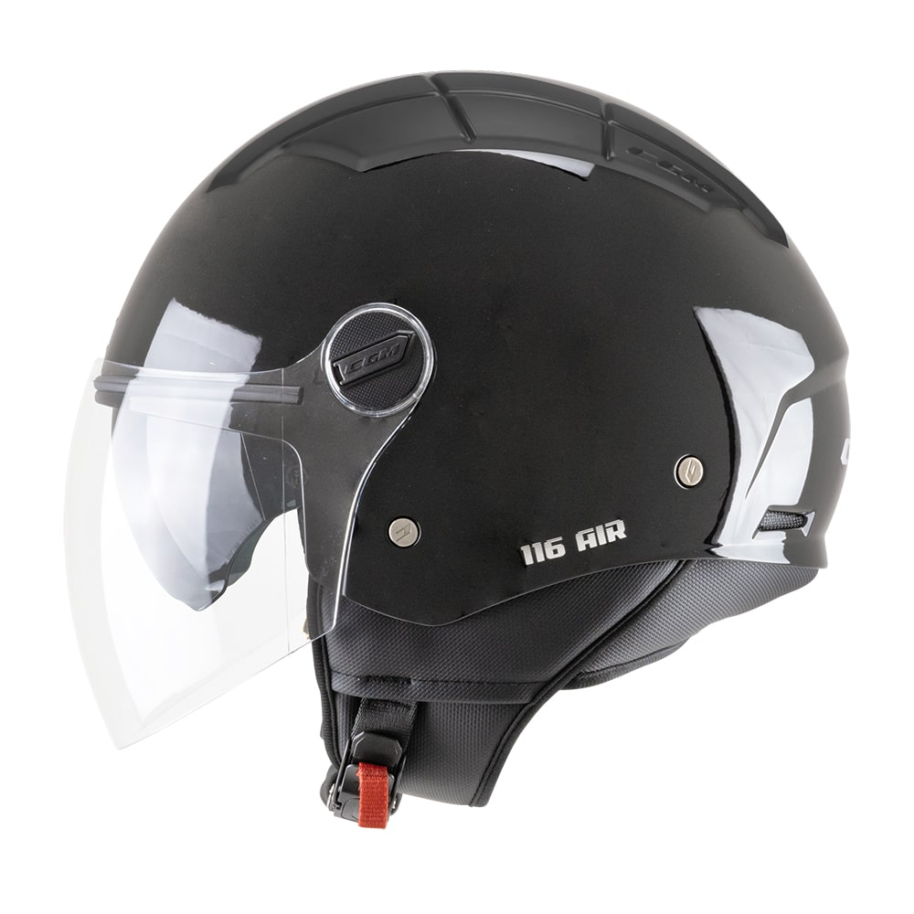 Casco Jet CGM AIR Mono Nero Lucido Visiera E Parasole ECE 22-06
