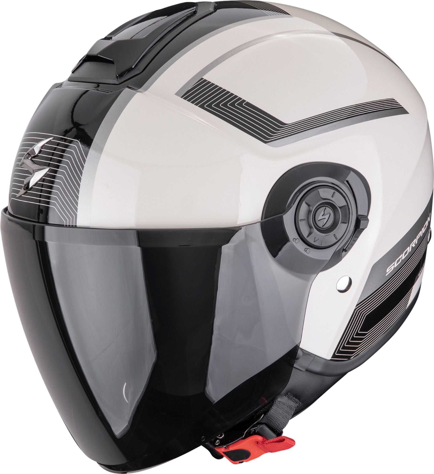 Casco Jet Scorpion Exo-City 2 COSMOS Crema Nero Lucido