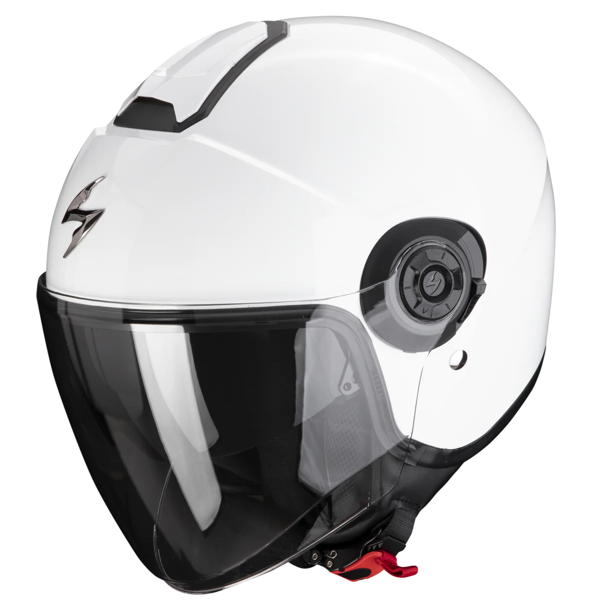 Casco Jet Scorpion Exo-City 2 Solid Bianco Lucido ECE 22-06 Visiera Lunga e Parasole