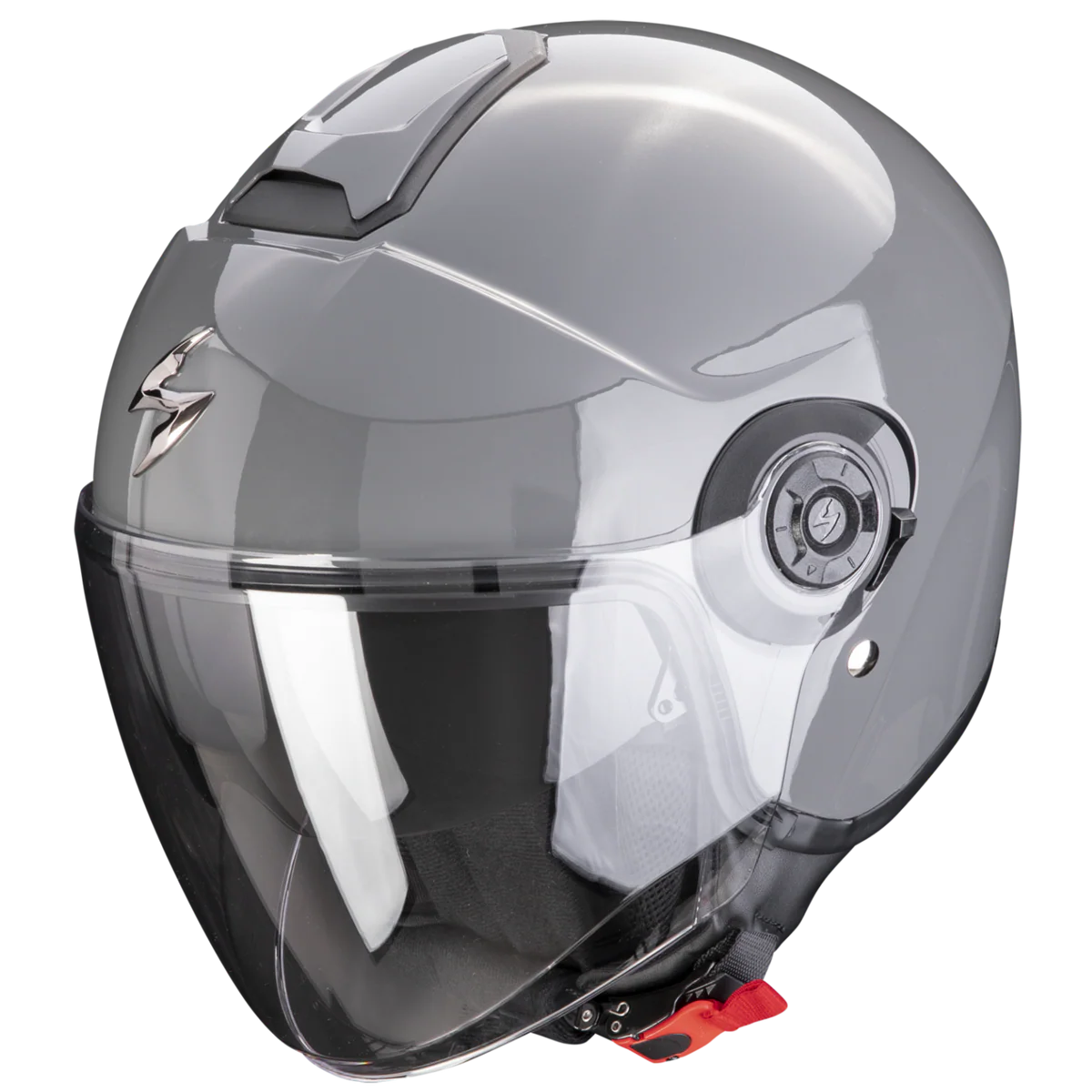 Casco Jet Scorpion Exo-City 2 Solid Grigio Cemento ECE 22-06 Visiera Lunga e Parasole