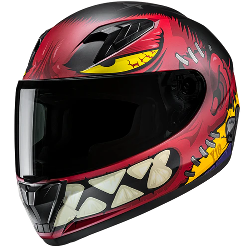 Casco Moto Bimbo Integrale Y10 FRANK MC1SF Nero Rosso Giallo Viola Opaco