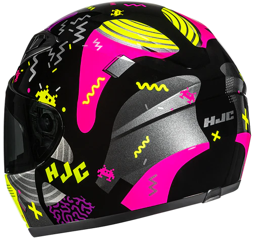 Casco Moto Bimbo Integrale Y10 MIKA MC3H Nero Fucsia Giallo Fluo Lucido