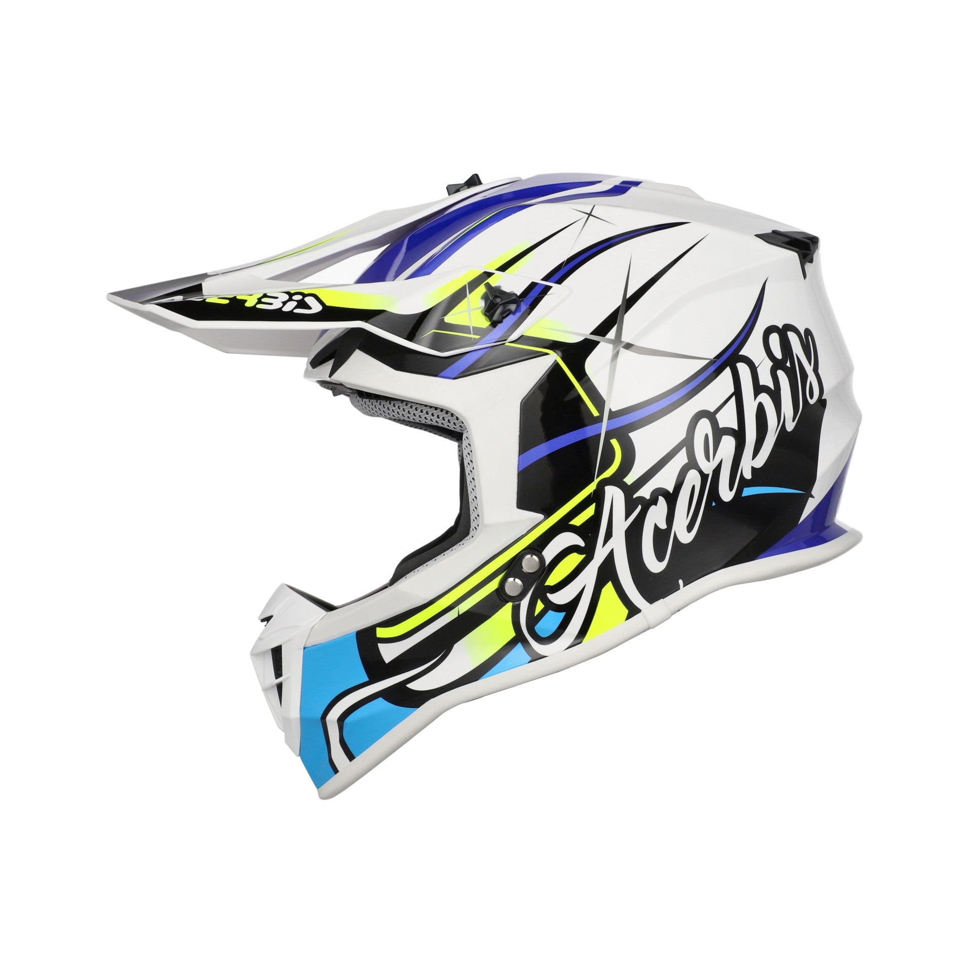 Casco Moto Cross ACERBIS LINEAR 2206 Bianco Blu