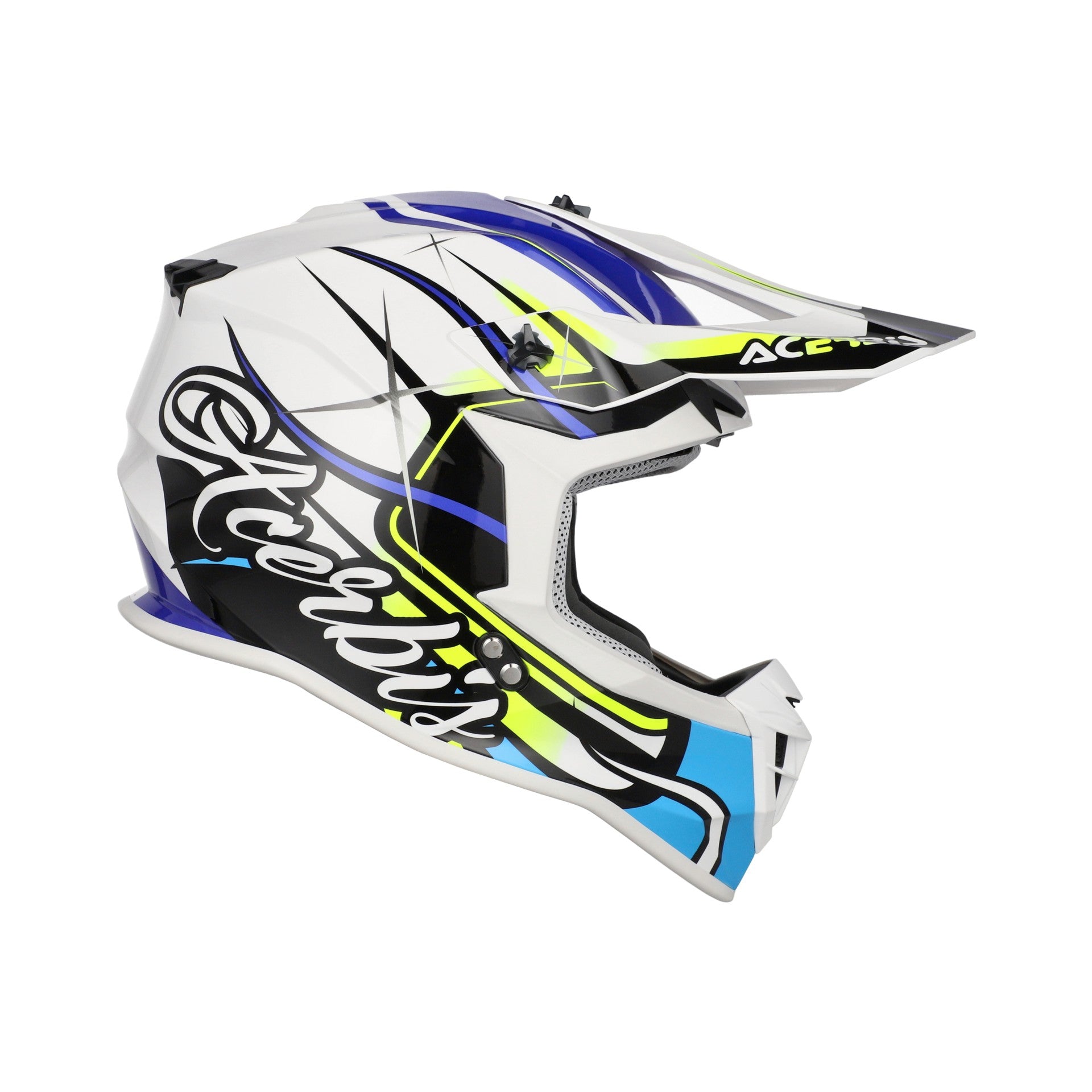 Casco Moto Cross ACERBIS LINEAR 2206 Bianco Blu