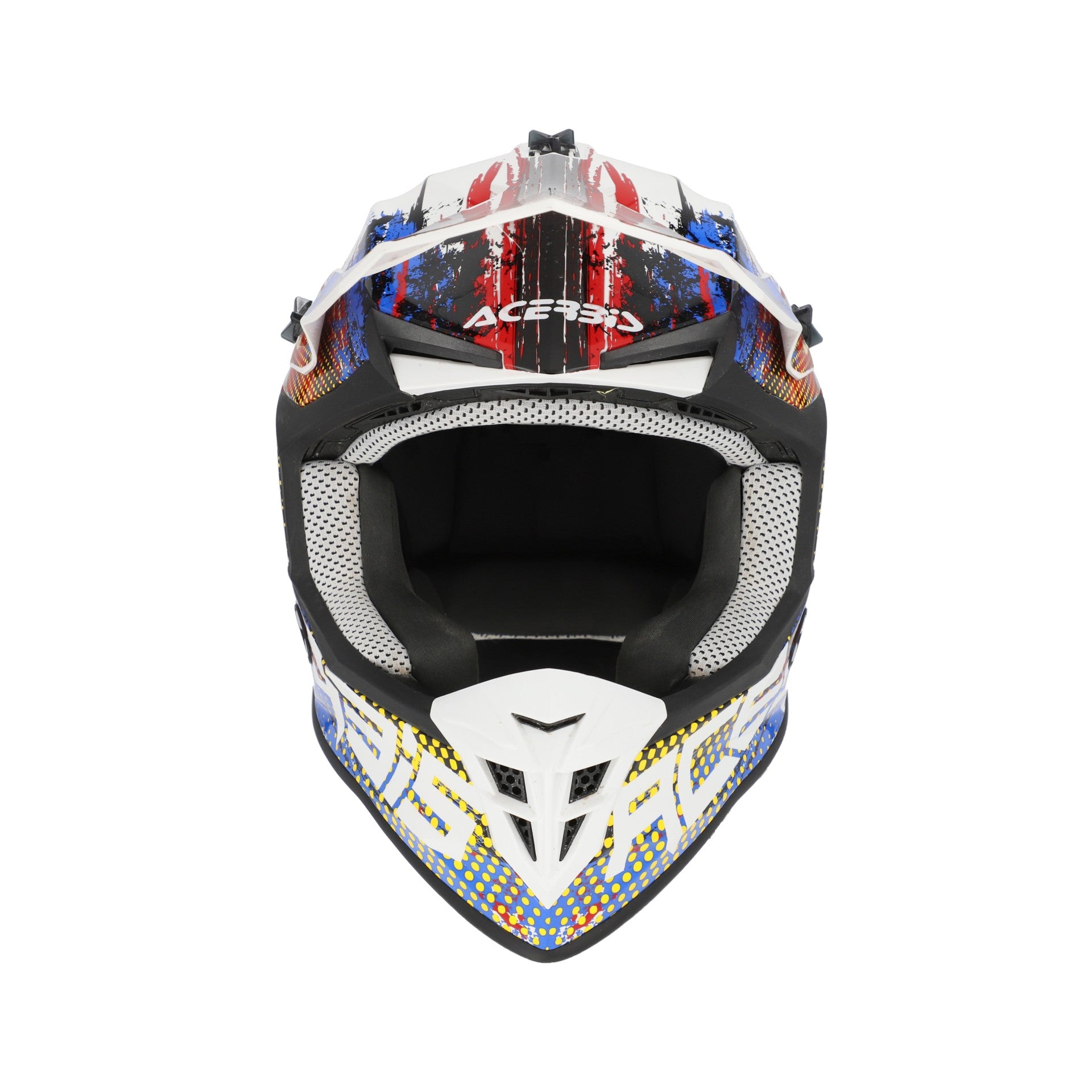 Casco Moto Cross ACERBIS LINEAR 2206 Bianco Blu Rosso