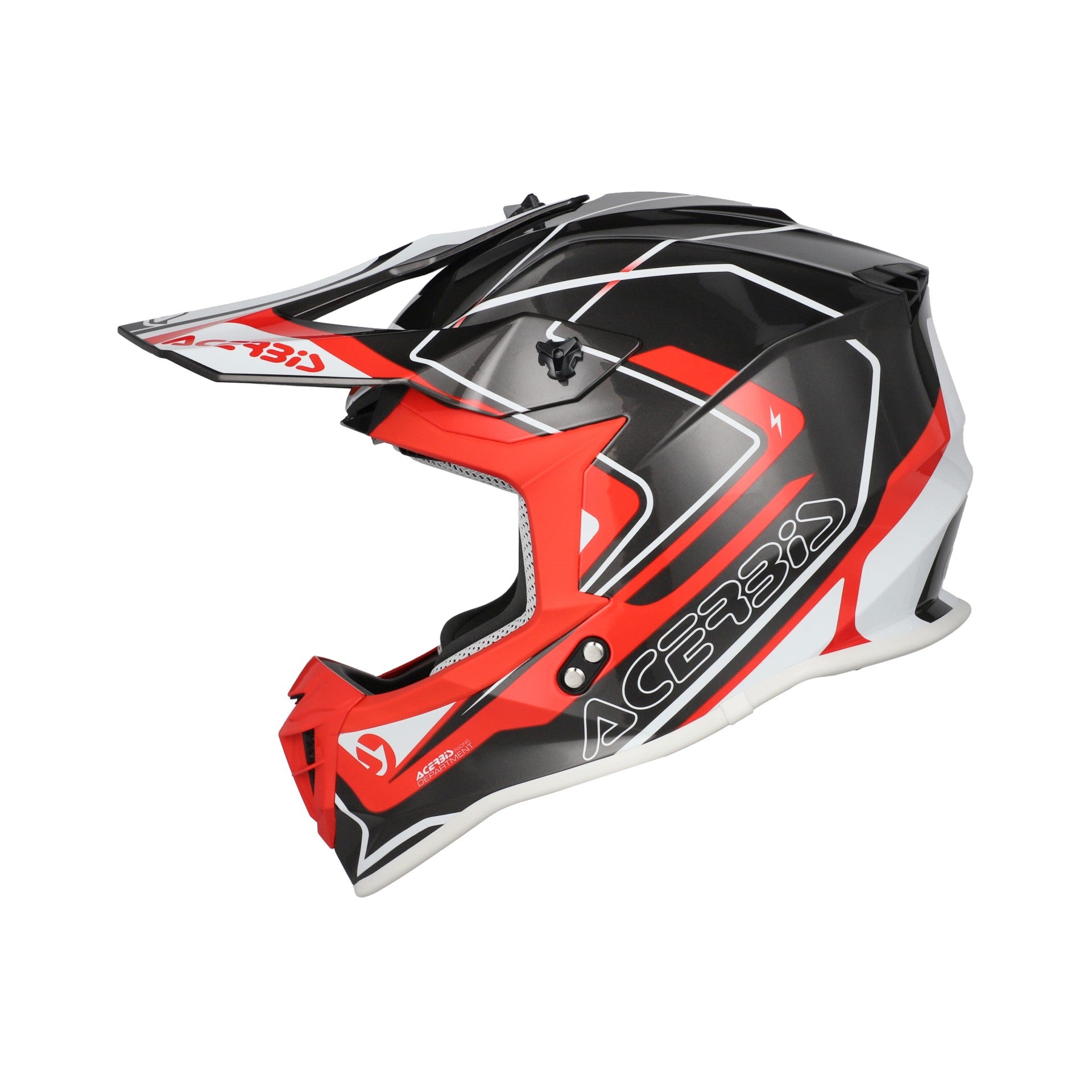 Casco Moto Cross ACERBIS LINEAR 2206 Grigio Rosso