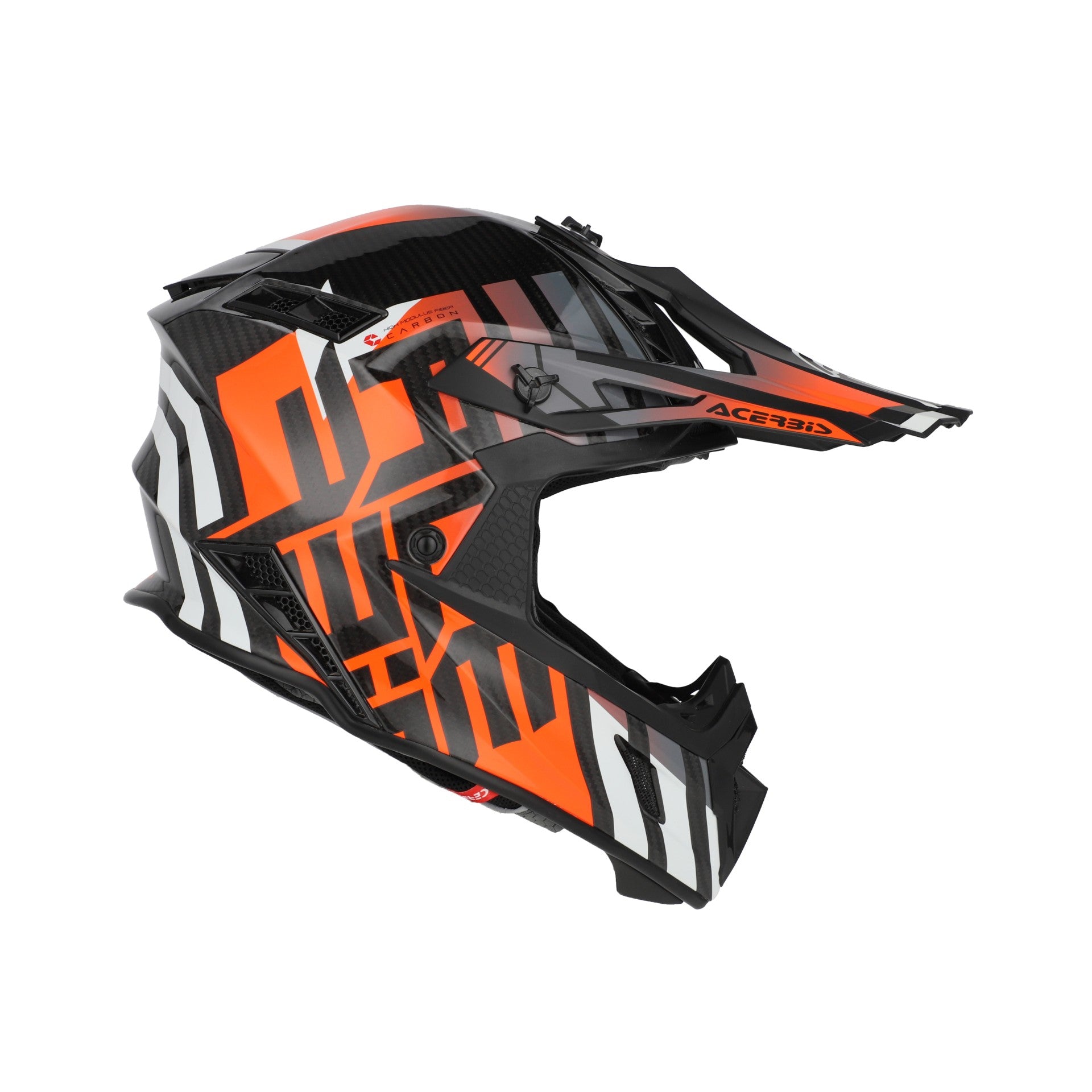 Casco Moto Cross ACERBIS STEEL CARBON 2206 Nero Arancio Fluo