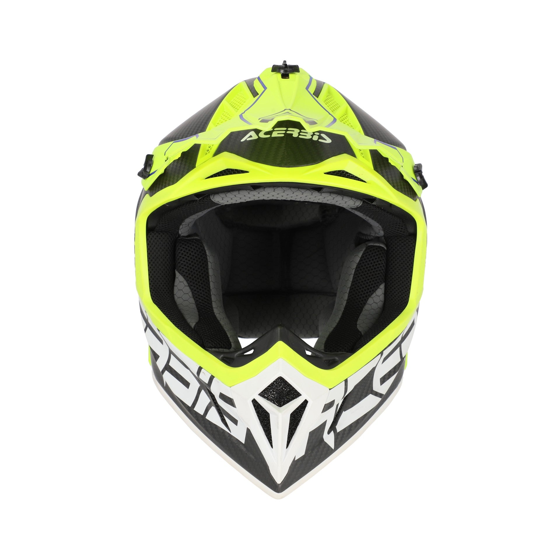 Casco Moto Cross ACERBIS STEEL CARBON 2206 Nero Giallo Fluo