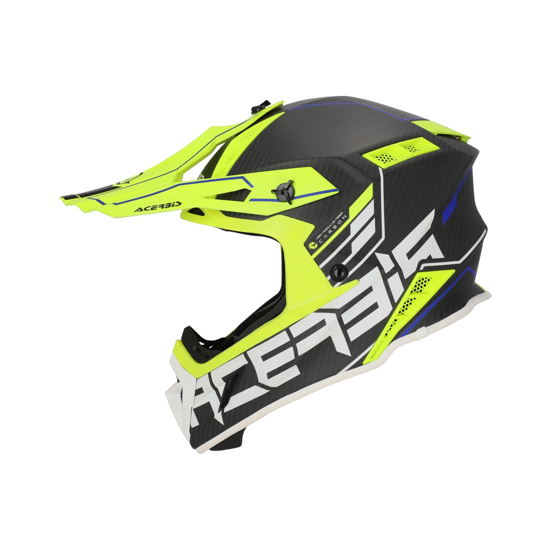 Casco Moto Cross ACERBIS STEEL CARBON 2206 Nero Giallo Fluo