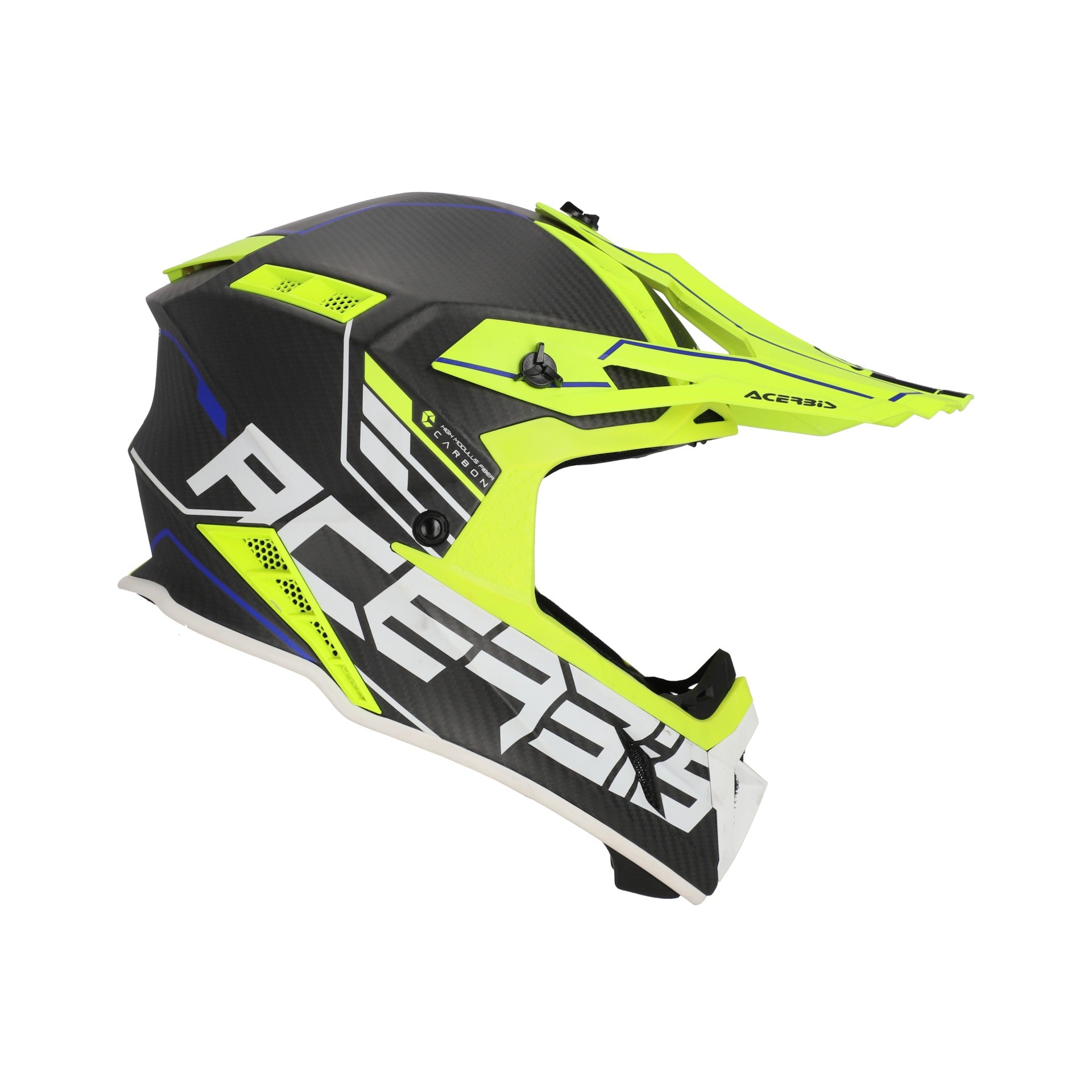 Casco Moto Cross ACERBIS STEEL CARBON 2206 Nero Giallo Fluo