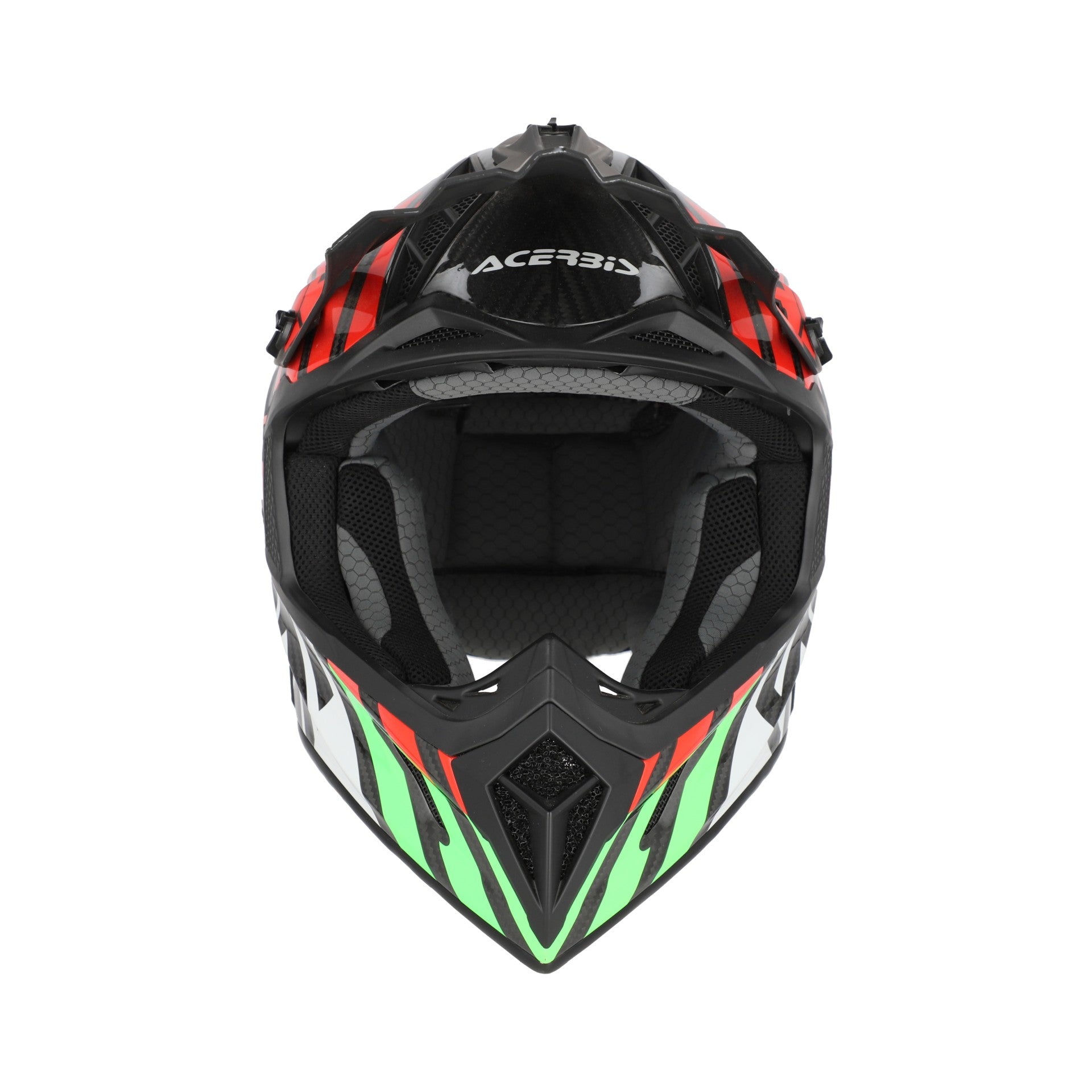 Casco Moto Cross ACERBIS STEEL CARBON 2206 Verde Rosso