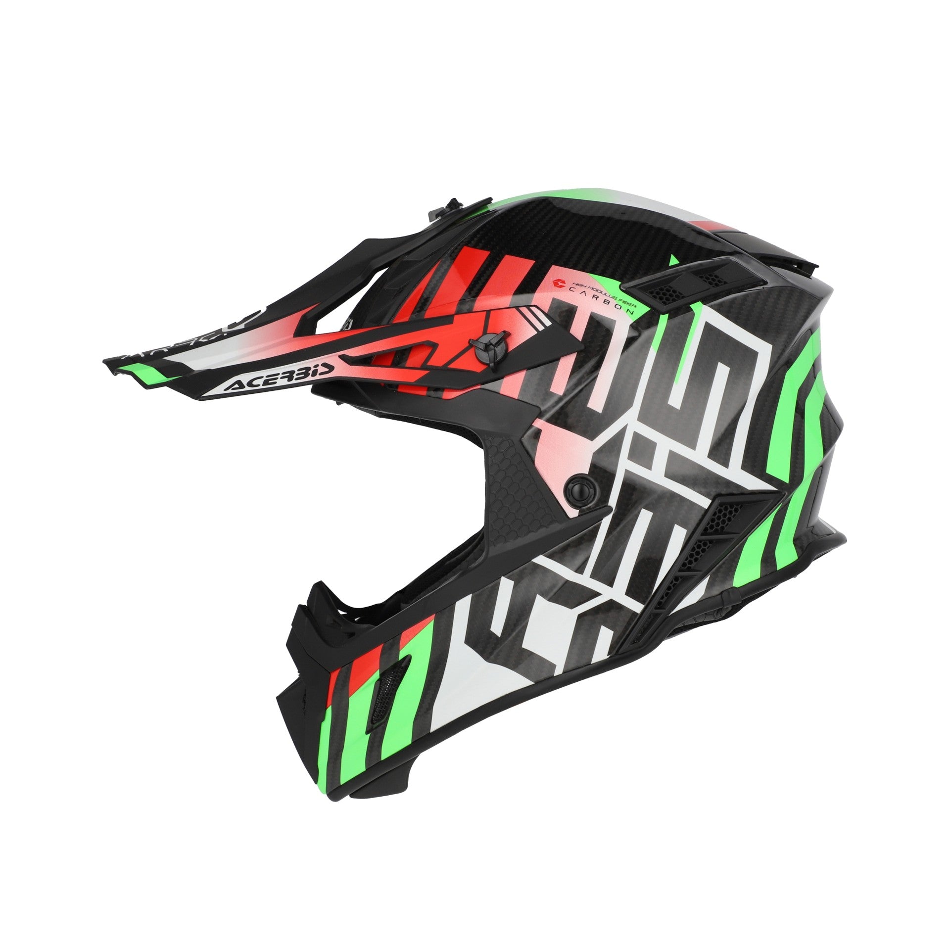 Casco Moto Cross ACERBIS STEEL CARBON 2206 Verde Rosso