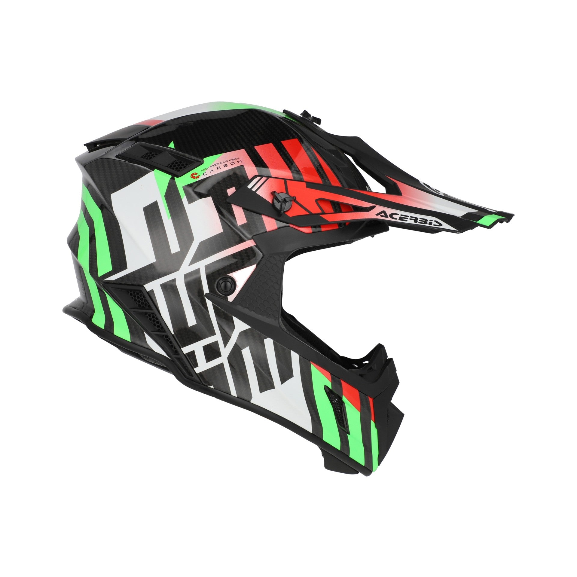 Casco Moto Cross ACERBIS STEEL CARBON 2206 Verde Rosso