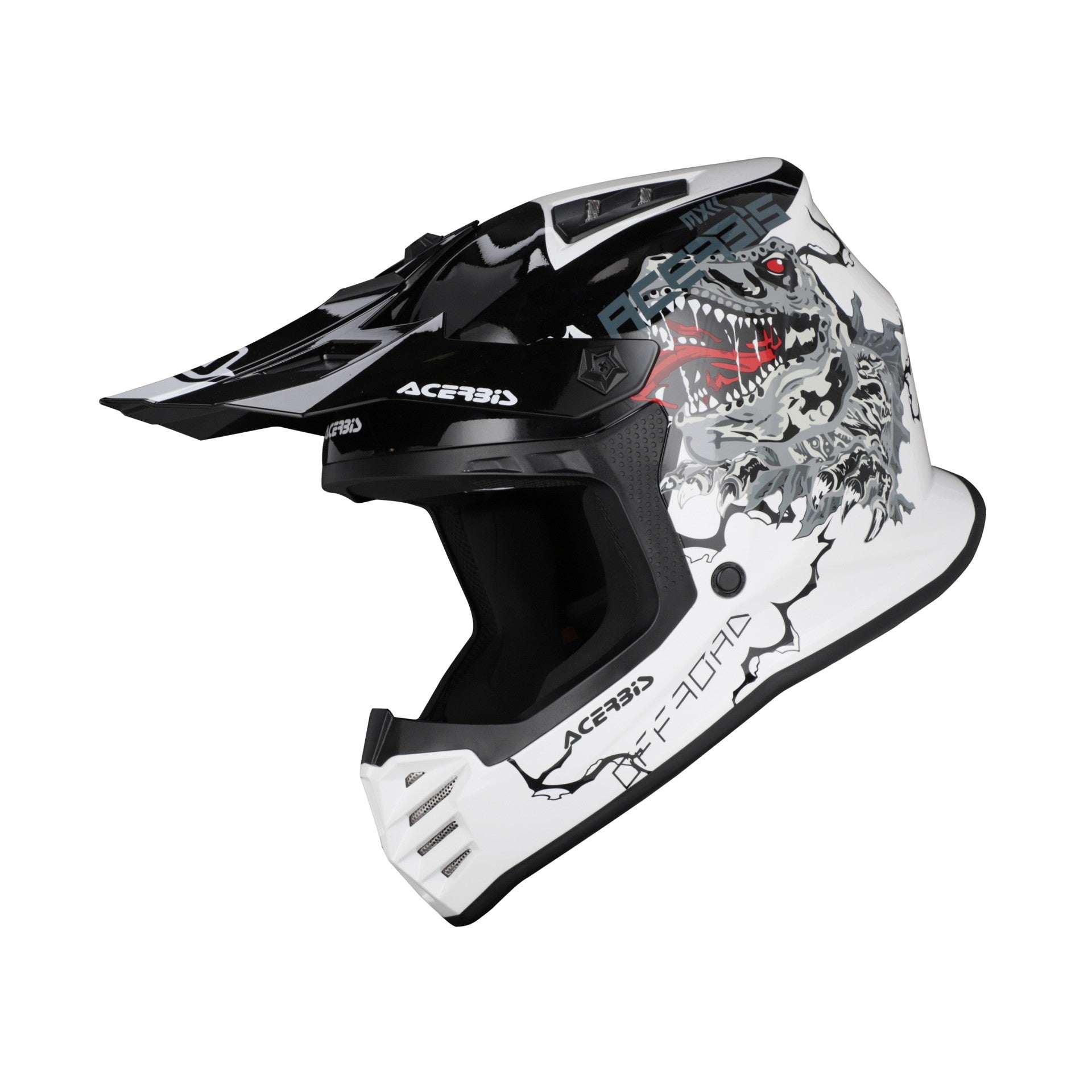 Casco Moto Cross Bimbo ACERBIS PROFILE JUNIOR Bianco Nero