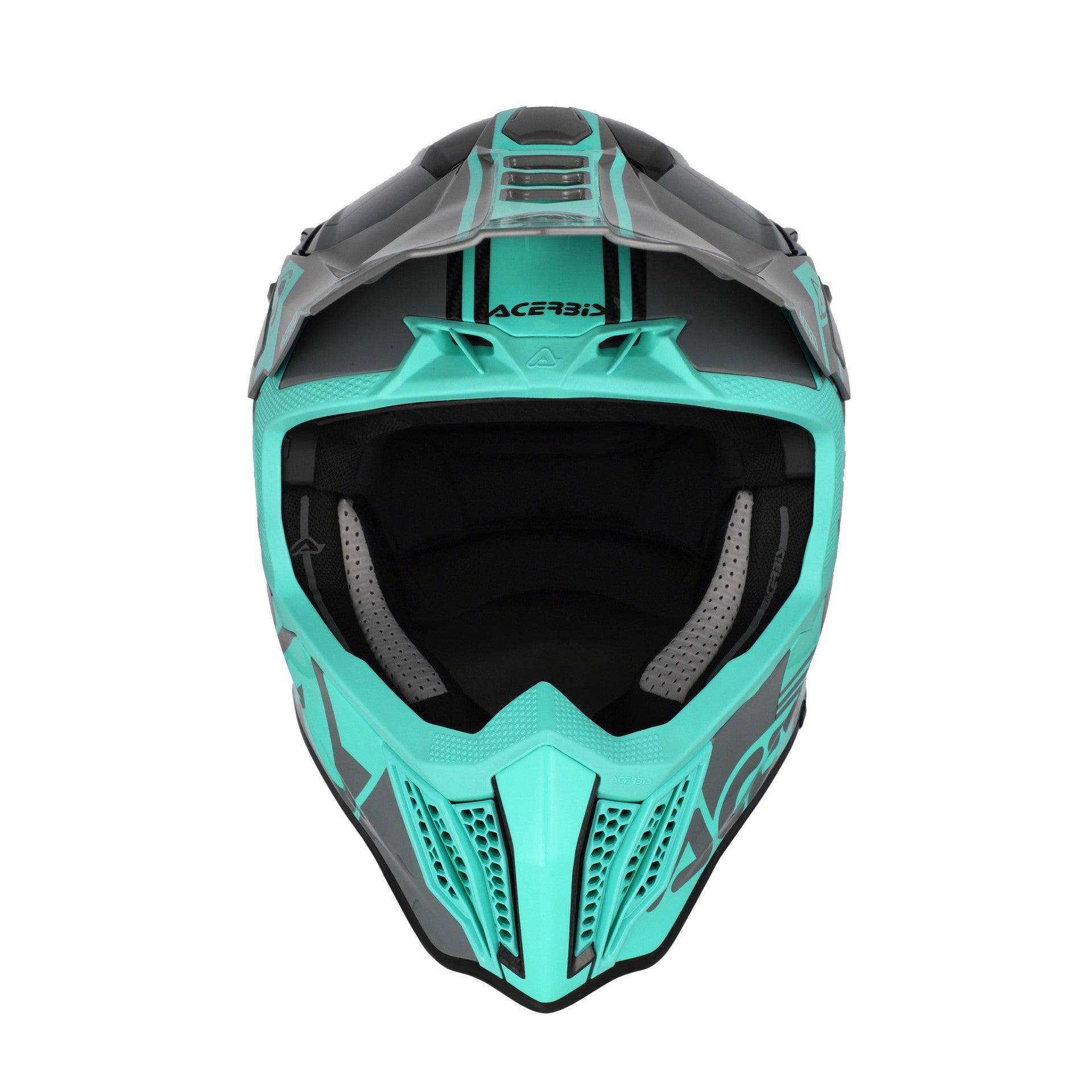 Casco Moto Cross Integrale ACERBIS AIRSTRIKE-C Carbon Turchese