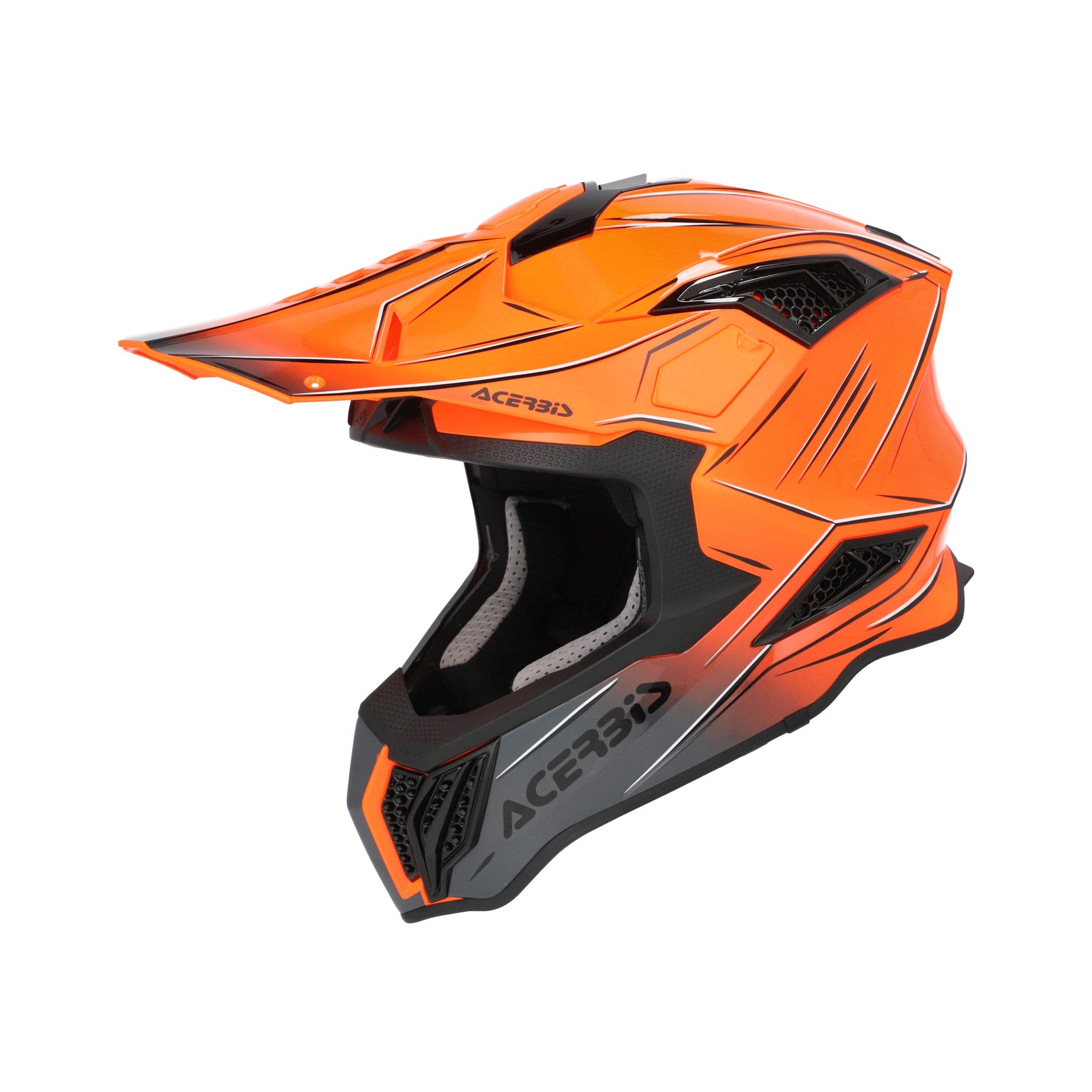 Casco Moto Cross Integrale ACERBIS AIRSTRIKE-X Arancio Grigio