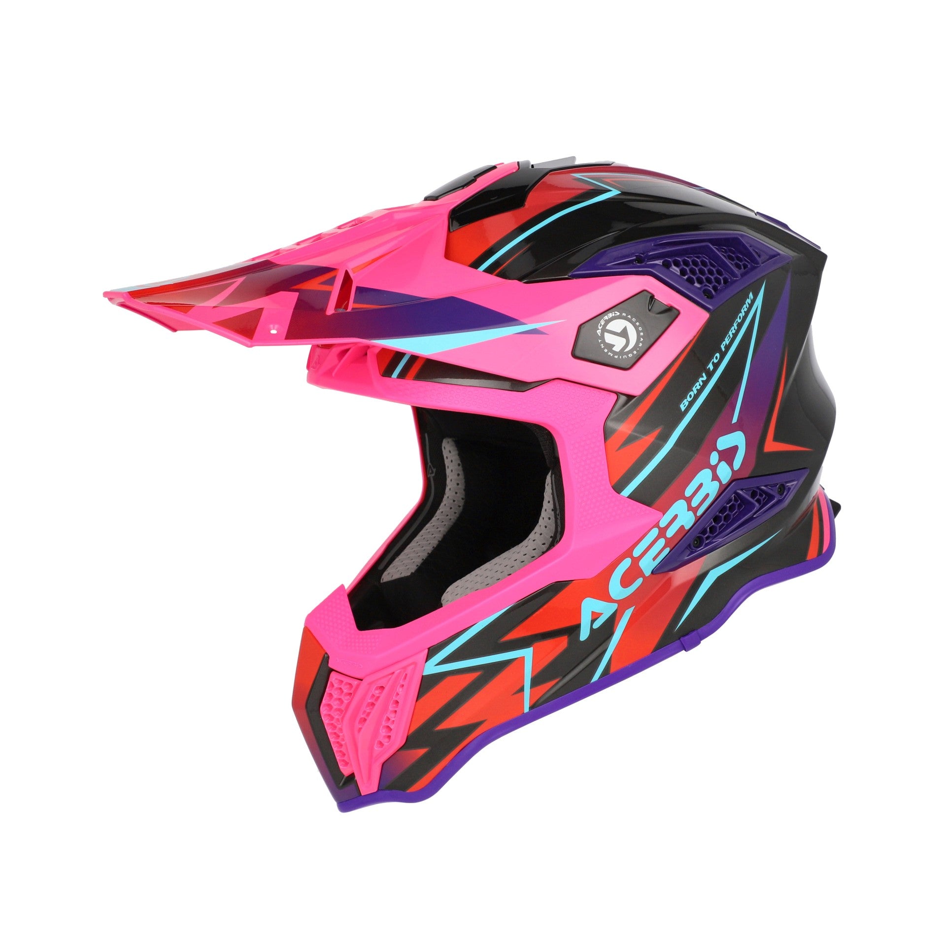Casco Moto Cross Integrale ACERBIS AIRSTRIKE-X Black Pink
