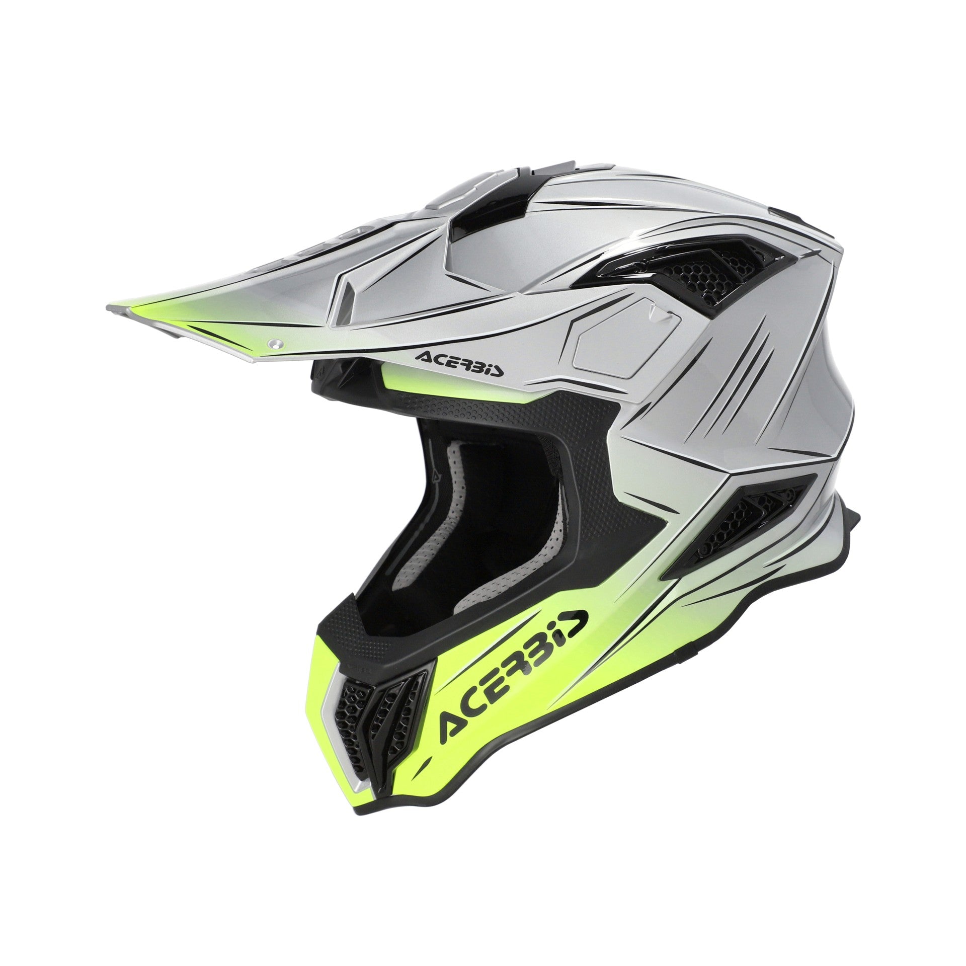 Casco Moto Cross Integrale ACERBIS AIRSTRIKE-X Grigio Giallo