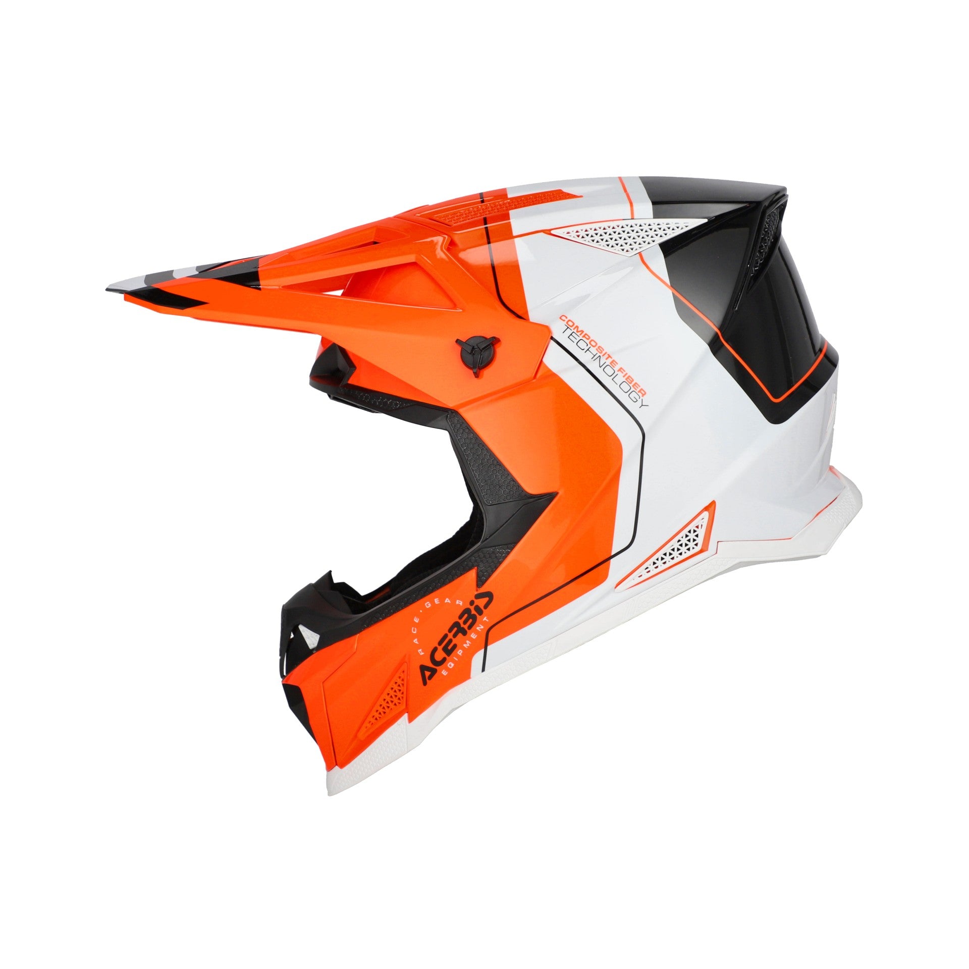 Casco Moto Cross Integrale ACERBIS T711 Arancio Fluo Nero