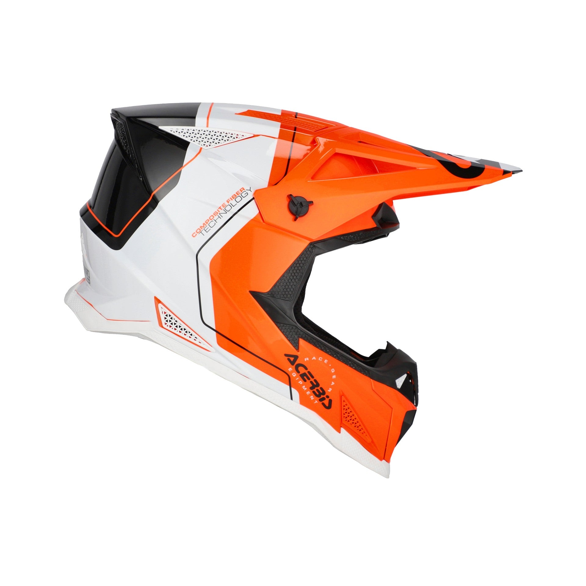 Casco Moto Cross Integrale ACERBIS T711 Arancio Fluo Nero