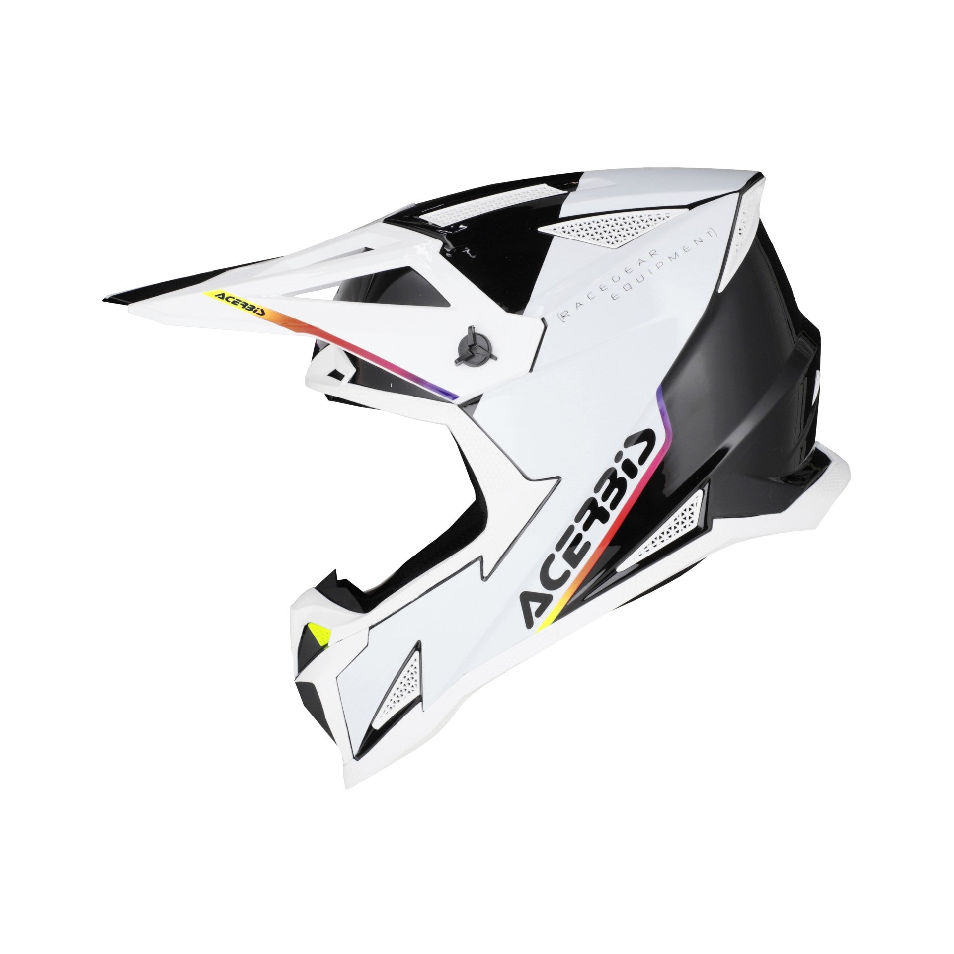 Casco Moto Cross Integrale ACERBIS T711 Bianco Nero