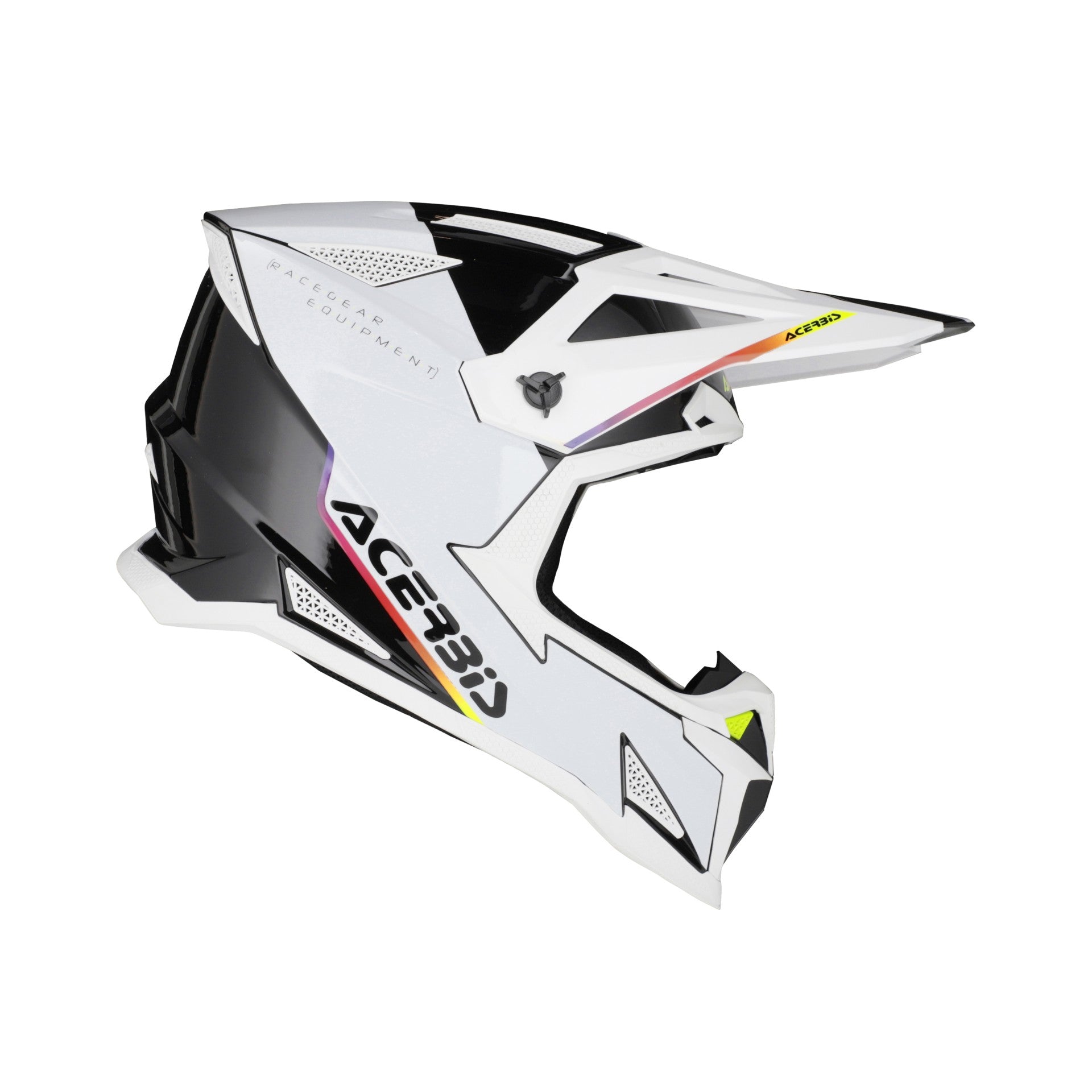 Casco Moto Cross Integrale ACERBIS T711 Bianco Nero